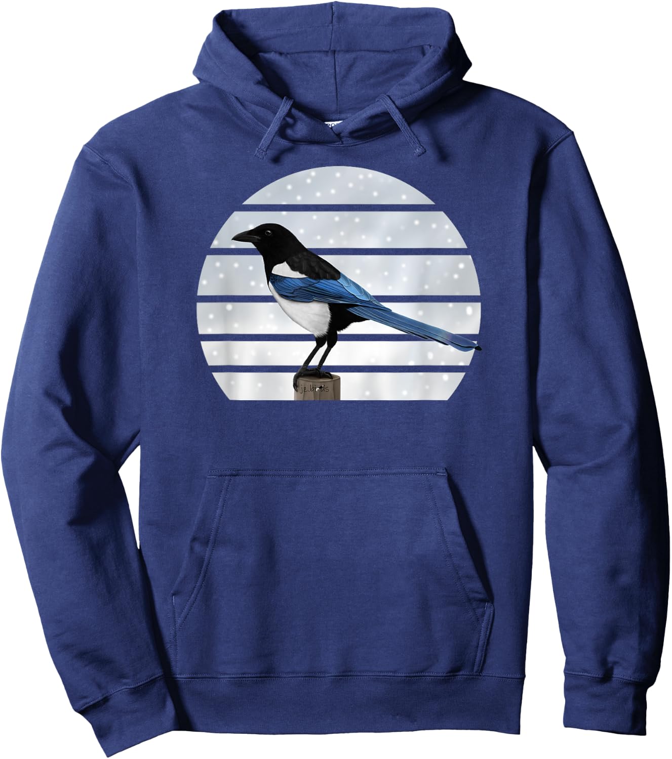 Magpie Winter Birds Christmas Snow Birder Birdwatching Hoodie - Hoodie | Navy