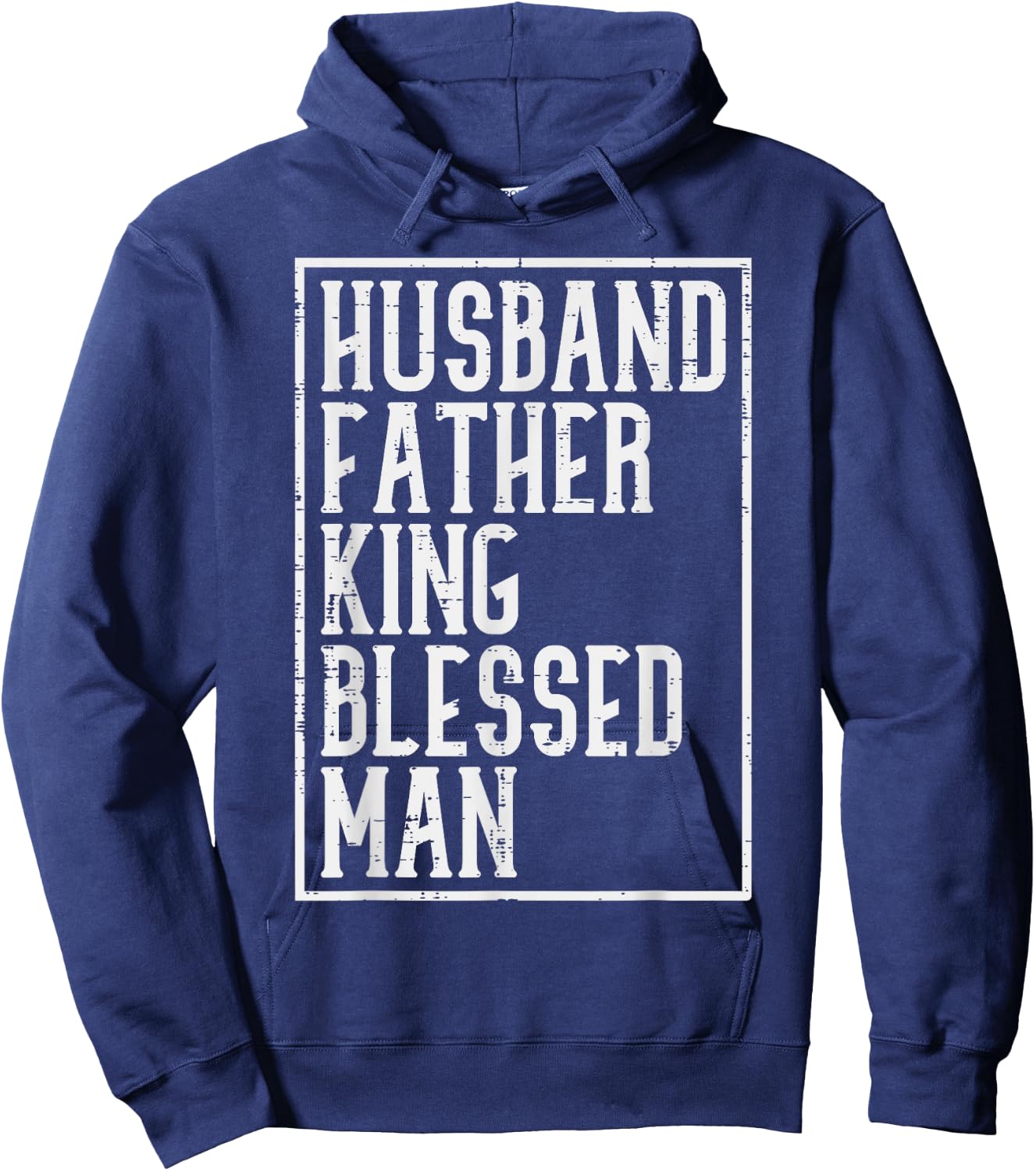 Husband Father King Shirt Blessed Man Black Pride Dad Gift Hoodie - Hoodie | Navy
