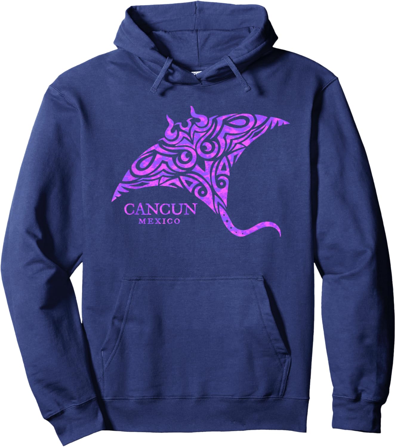 Retro Cancun Mexico Souvenir Colorful Stingray Girls Hoodie - Hoodie | Navy