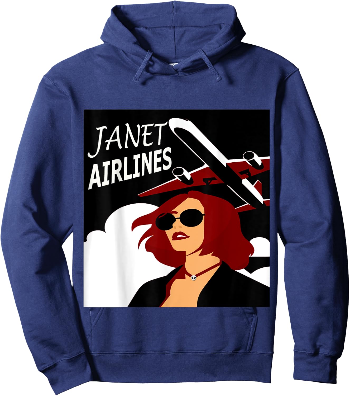 Alien Area 51 Nevada Janet Airlines Shirt Top Hoodie - Hoodie | Navy