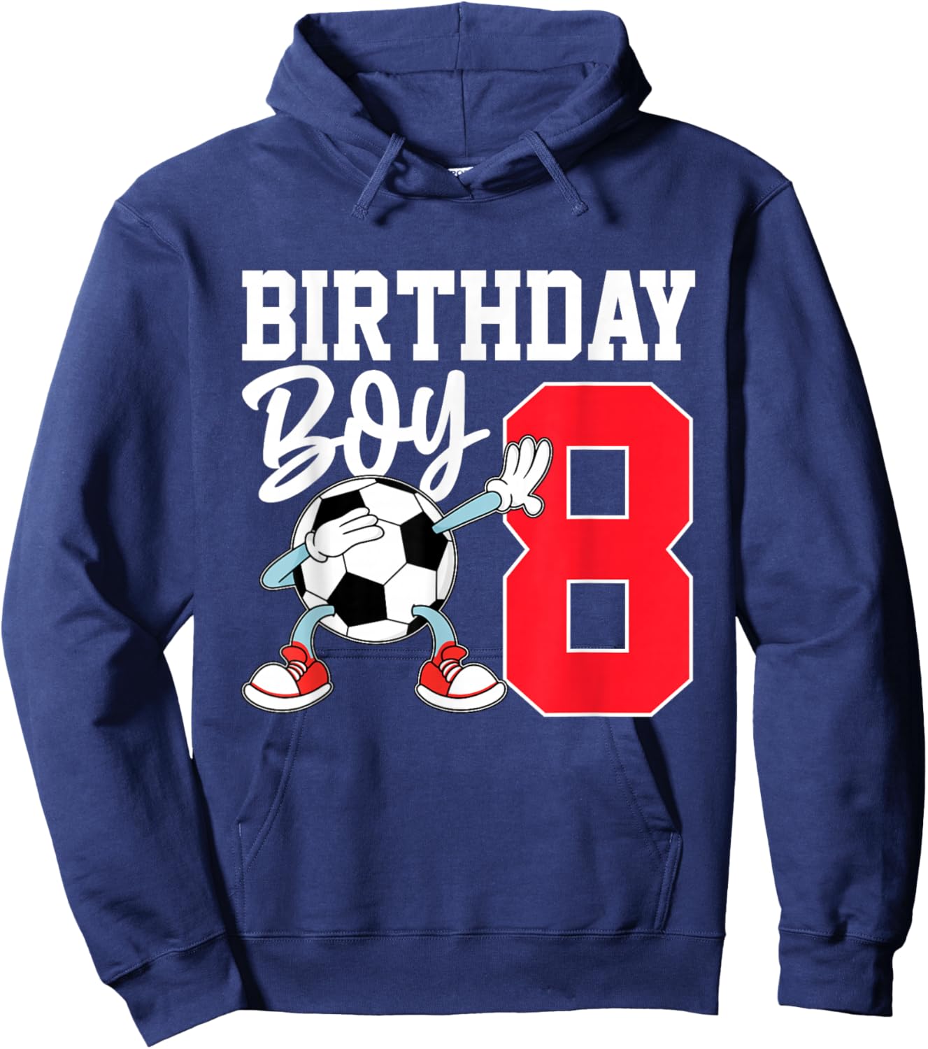 8th Birthday Shirt for Boys Football Soccer Eight Year 8 Old Hoodie - Hoodie | Navy