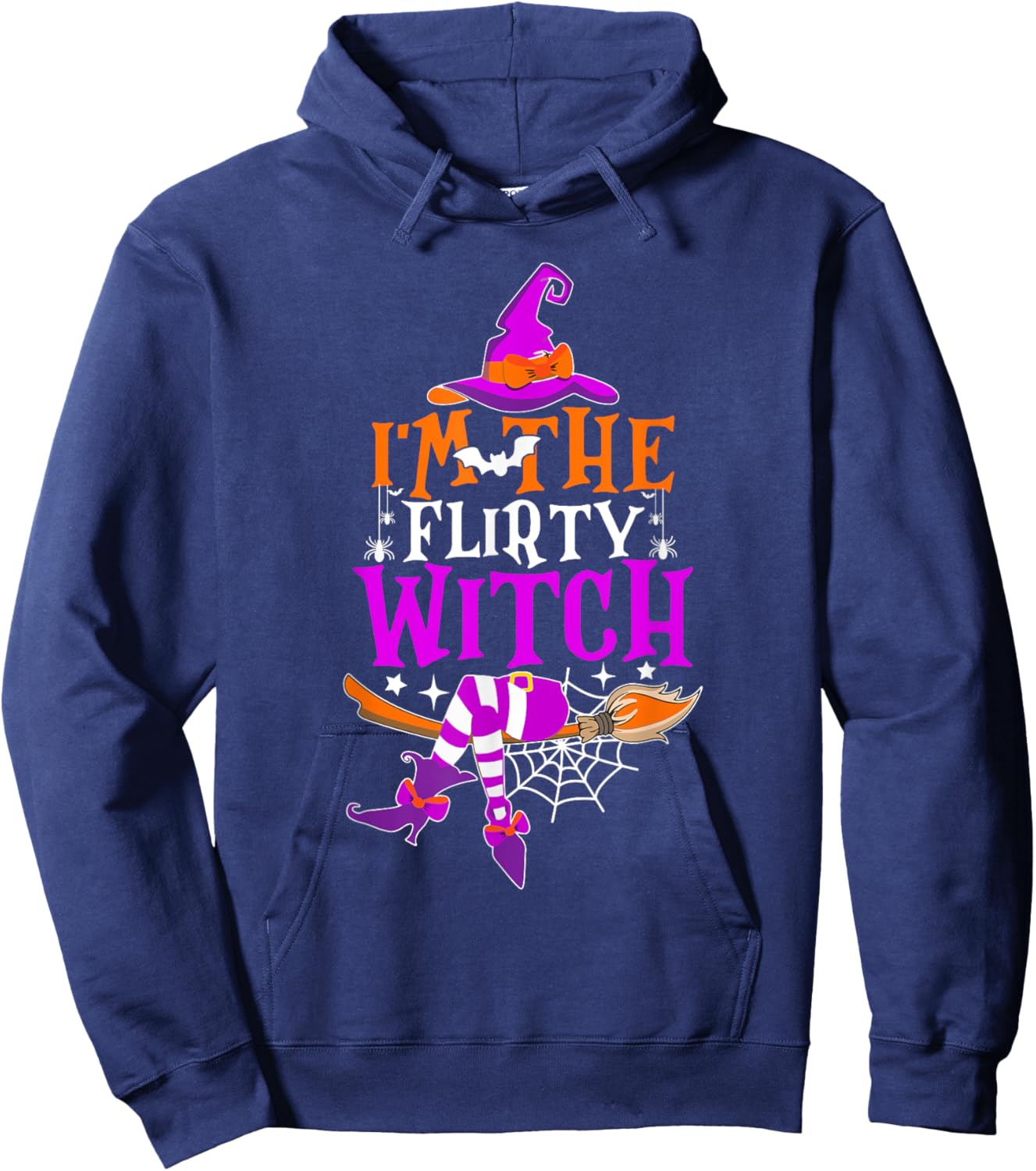 I'm The Flirty Witch Shirt Funny Witch Halloween Costume Hoodie - Hoodie | Navy