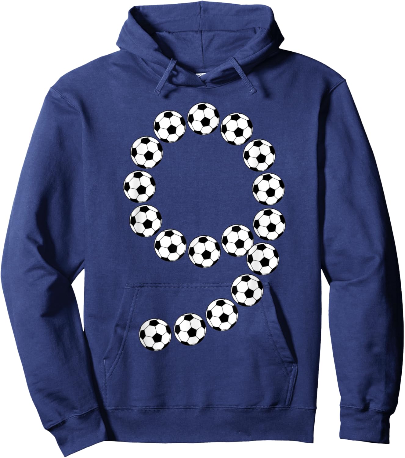 9th Birthday Football Soccer Boys Kids 9 Nine Years Old Hoodie - Hoodie | Navy