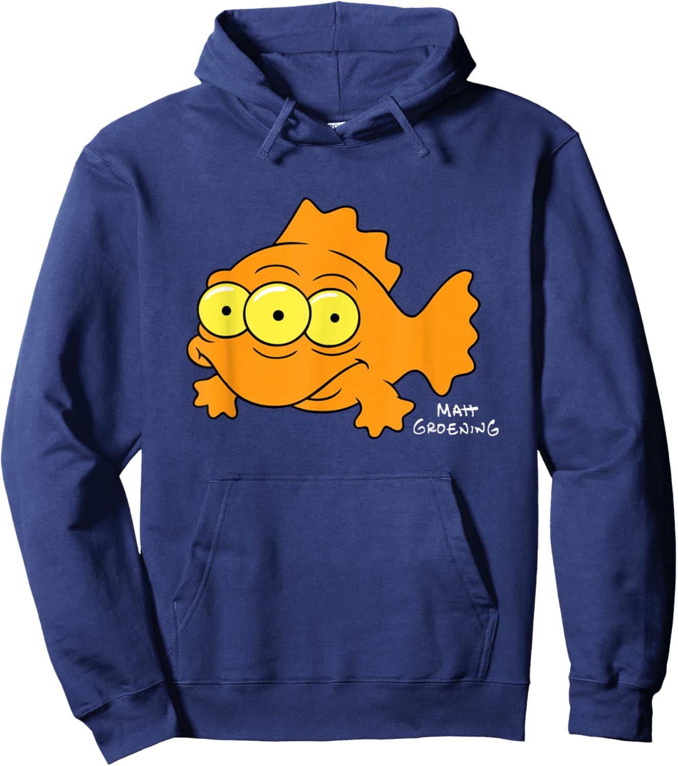 The Simpsons Blinky Three-Eyed Nuclear Fish Center Icon Hoodie - Hoodie | Navy