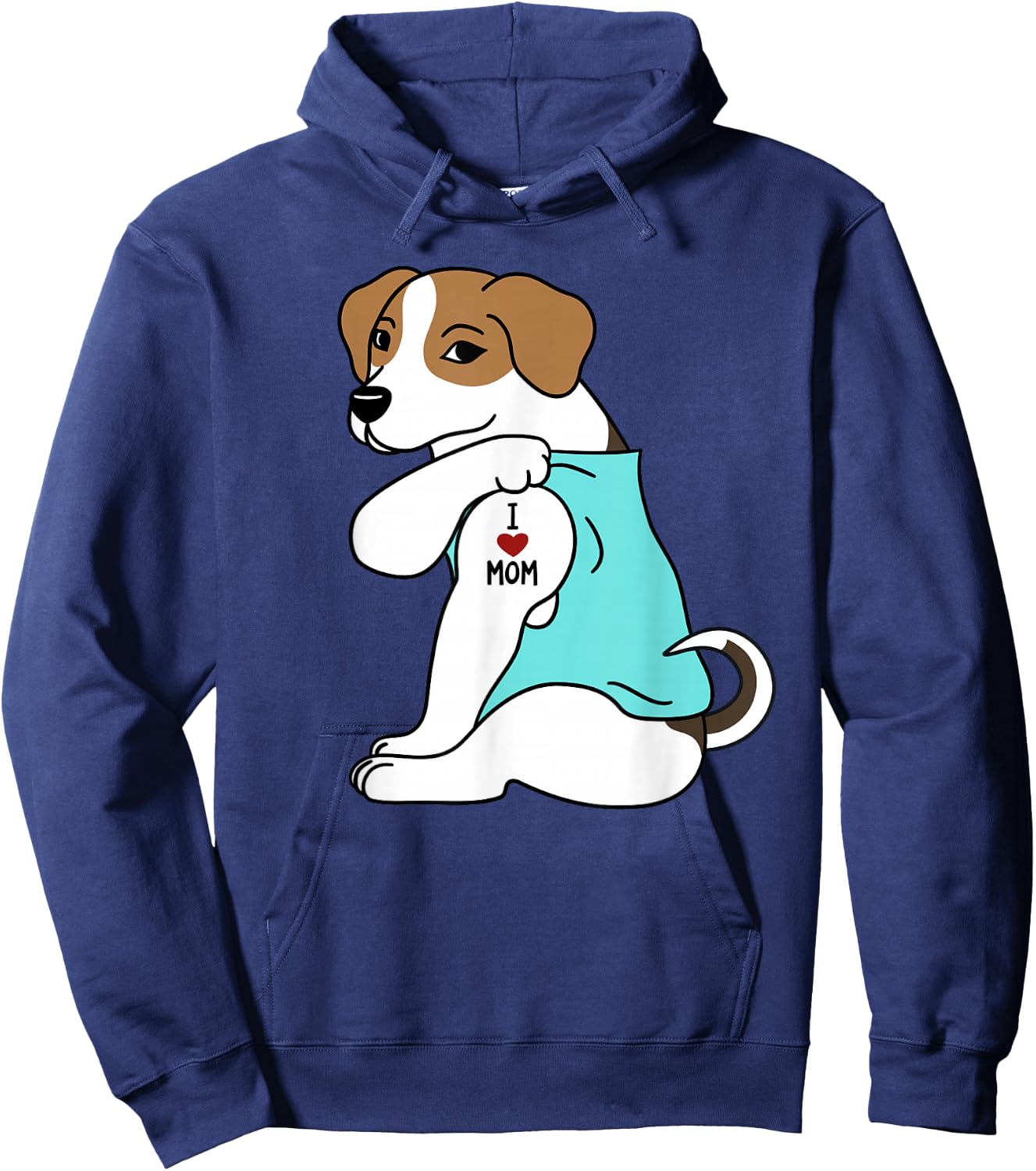 I Love Mom Tattoo Jack Russell Terrier Mother's Day Dog Hoodie - Hoodie | Navy
