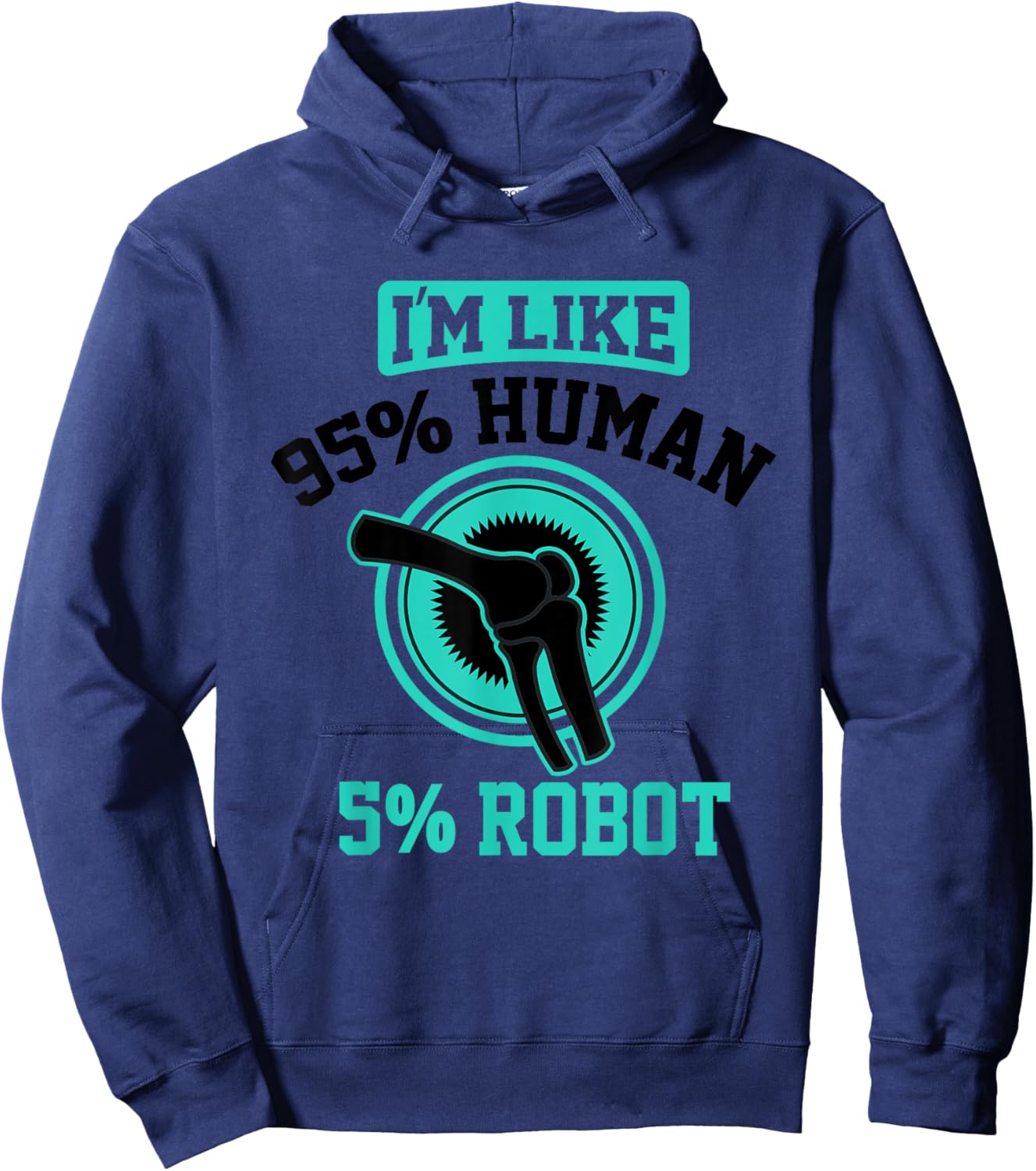 Funny Titanium Knee Replacement Bionic Surgery Get Well Gift Hoodie - Hoodie | Navy