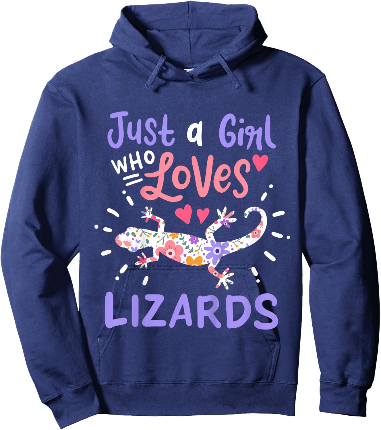 Lizard Just A Girl Lizards Gift Hoodie - Hoodie | Navy