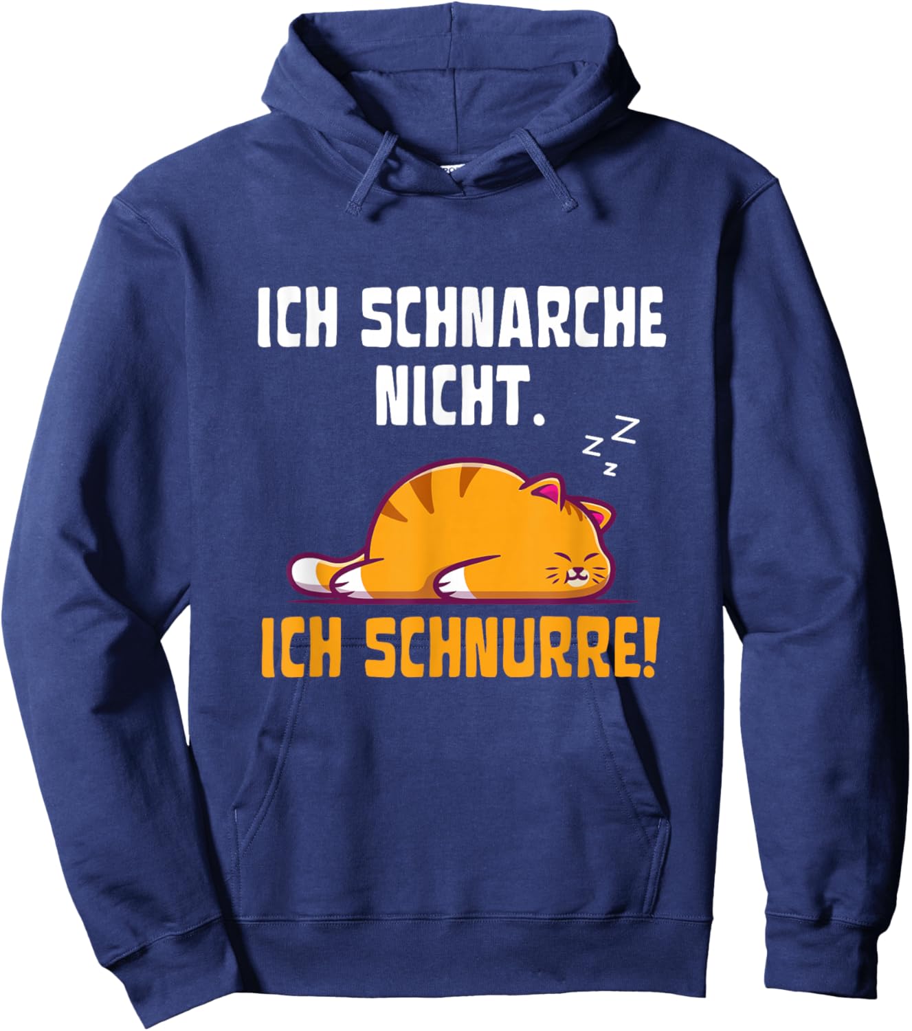 Ich schnarche Nicht Ich schnurre | Katzen Pyjama Schlafshirt Hoodie - Hoodie | Navy