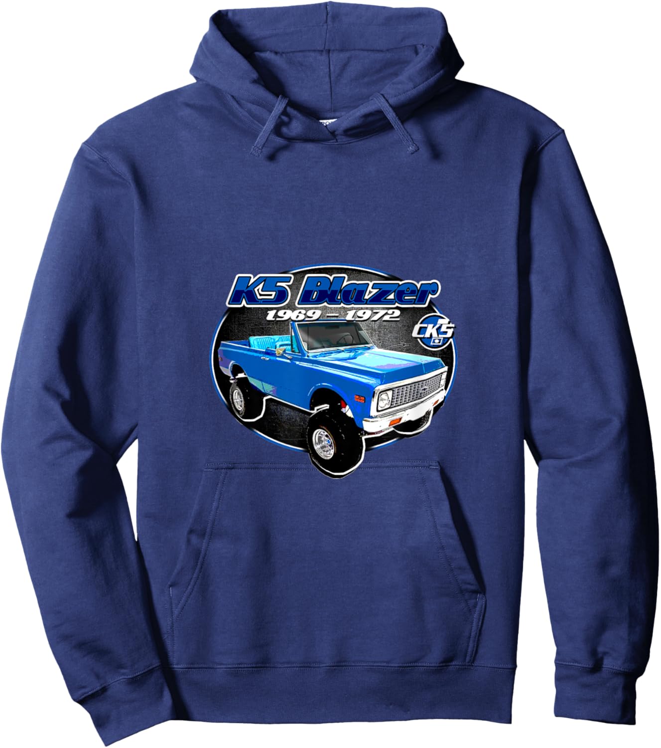 CK5 1969-72 K5 Blazer featuring a vintage retro style. Hoodie - Hoodie | Navy