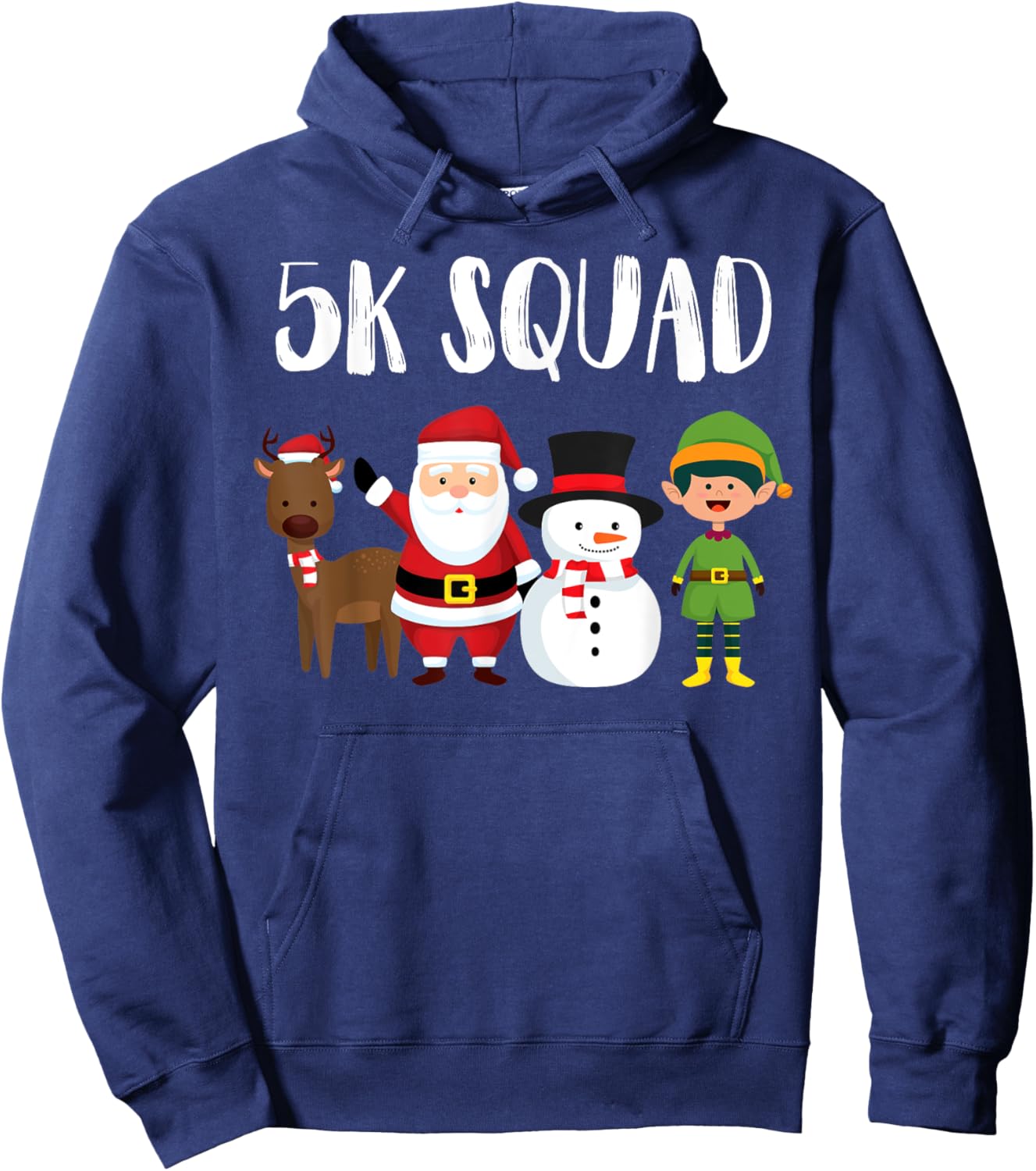 5K Squad Running Christmas Santa Reindeer Elf Snowman Runner Hoodie - Hoodie | Navy