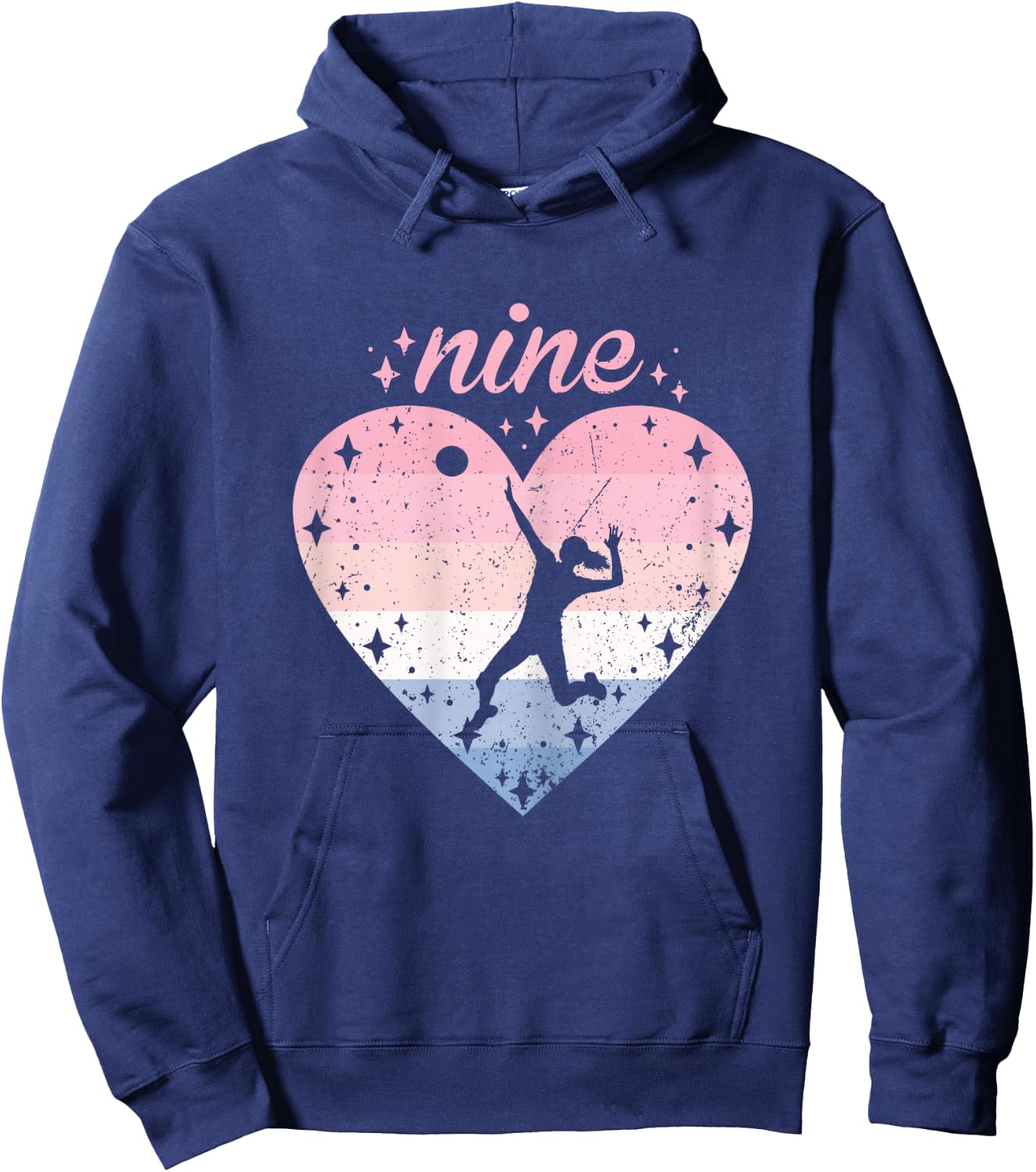 9 Year Old Cute Volleyball Birthday Girl 9th B-day Hoodie - Hoodie | Navy