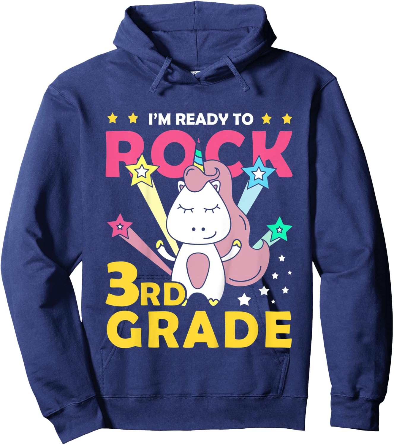 Kids I'm Ready Crush 3rd Grade Shirt Cute Unicorn Hoodie - Hoodie | Navy