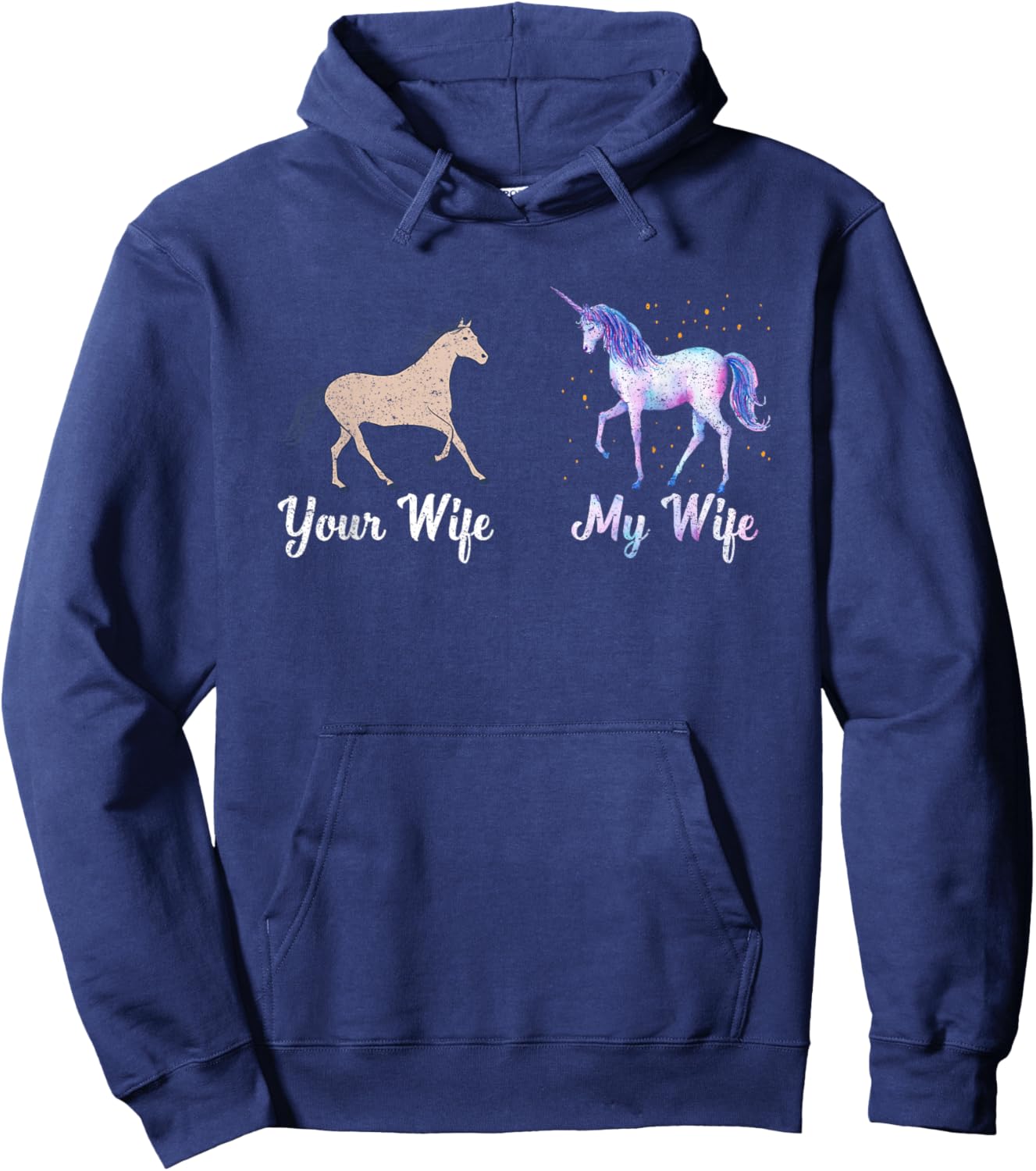 Your Wife My Wife Unicorn Husband Fiance Unicorn Lover Hoodie - Hoodie | Navy