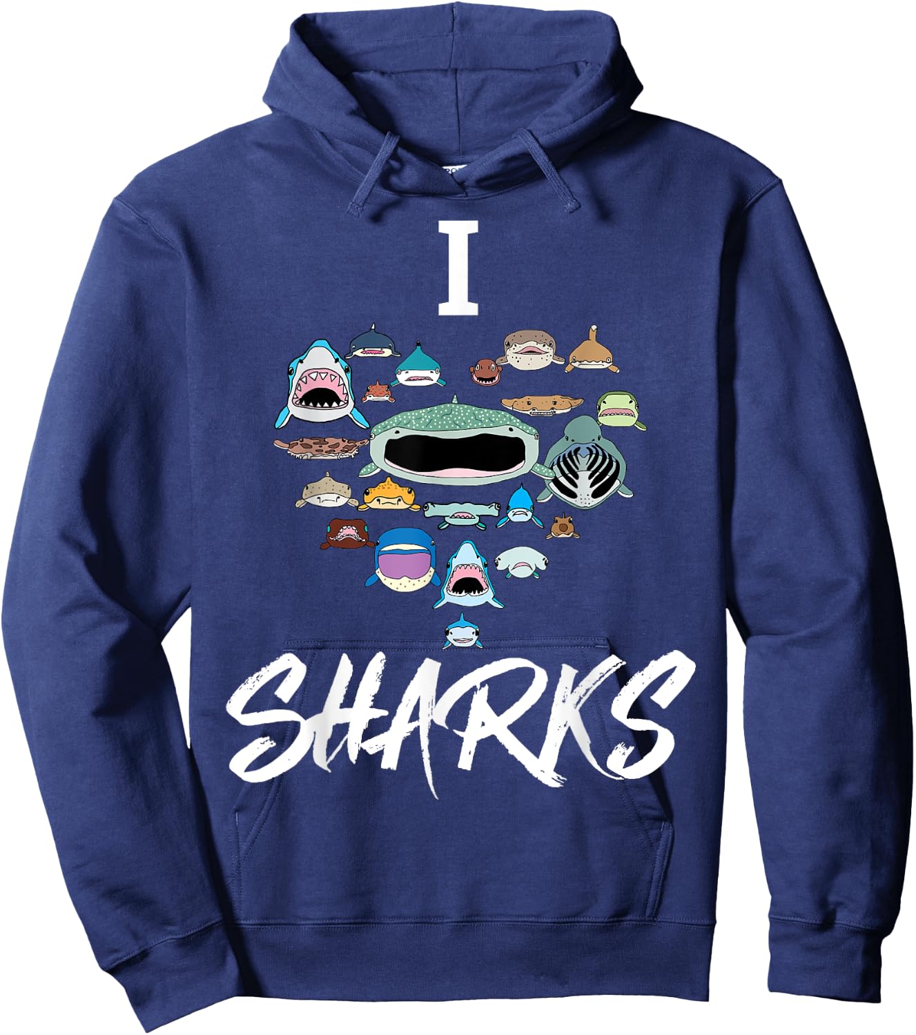 Types Of Sharks Shirt Educational Shark Fun for Kids Boys Hoodie - Hoodie | Navy