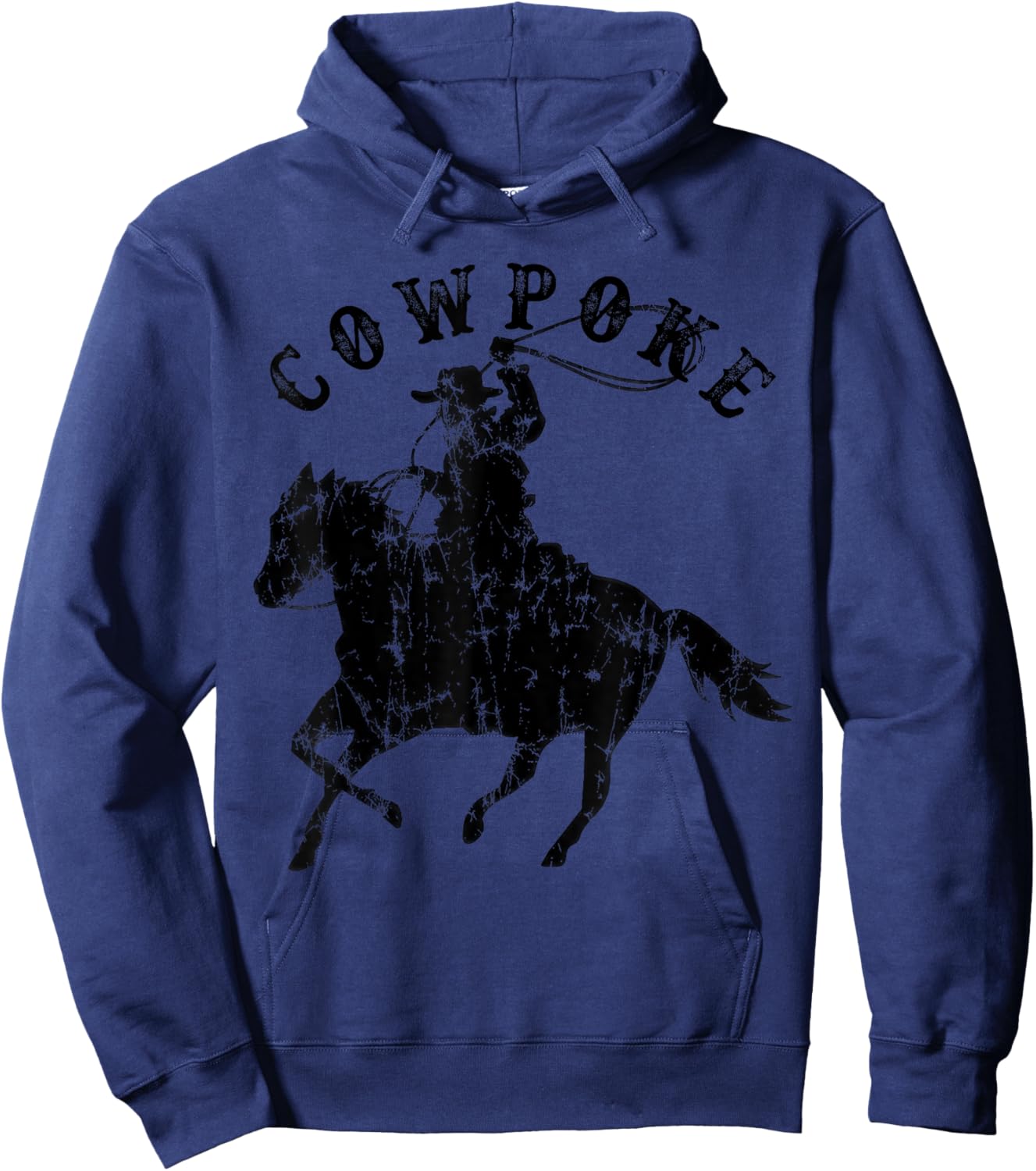 Western Cowpoke I'm Just a Cowpoke In The Big Rodeo Retro Hoodie - Hoodie | Navy