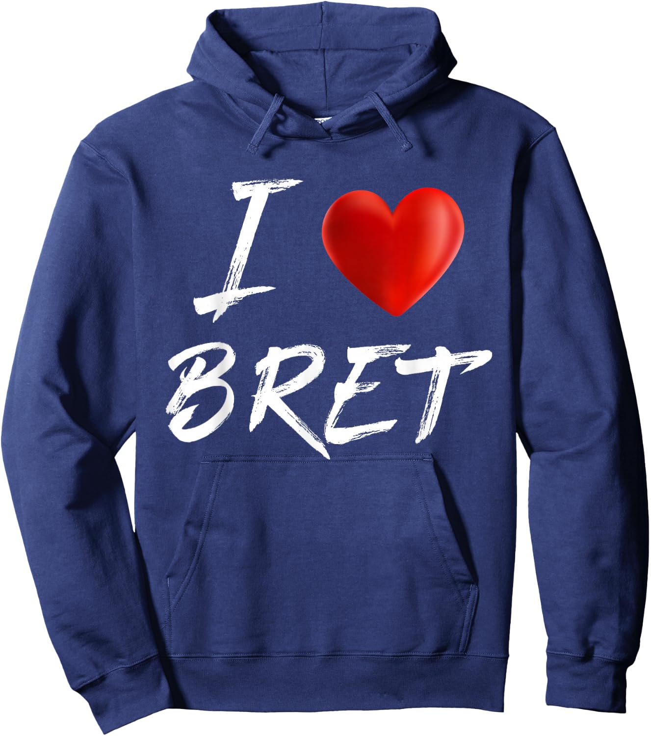 I Love Heart BRET Family Name T Shirt Hoodie - Hoodie | Navy