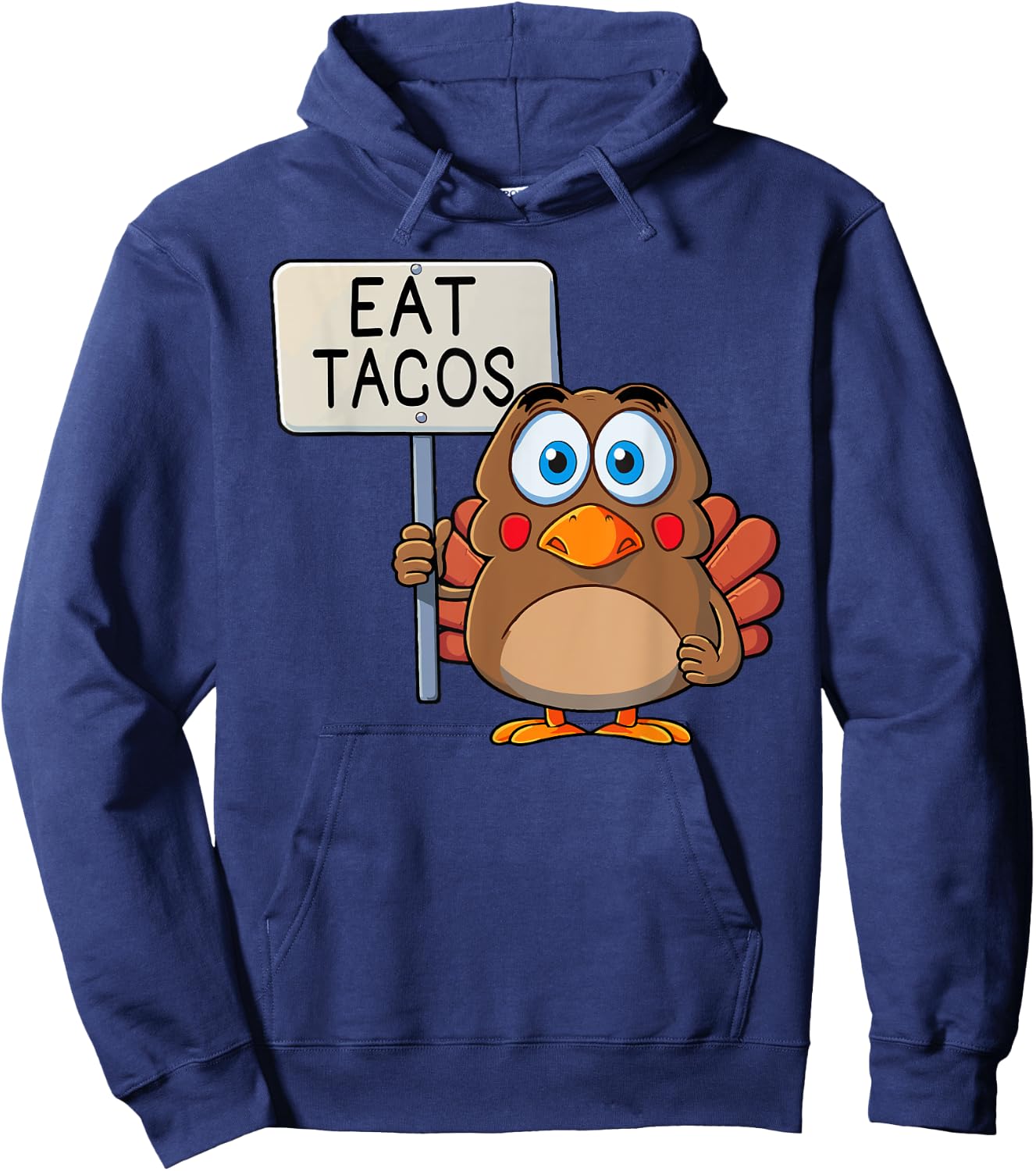 Funny Thanksgiving Turkey Eat Tacos Hoodie - Hoodie | Navy