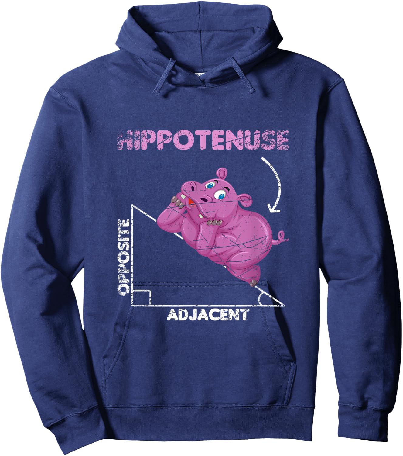 Math Hippotenuse Hippo Hoodie - Hoodie | Navy