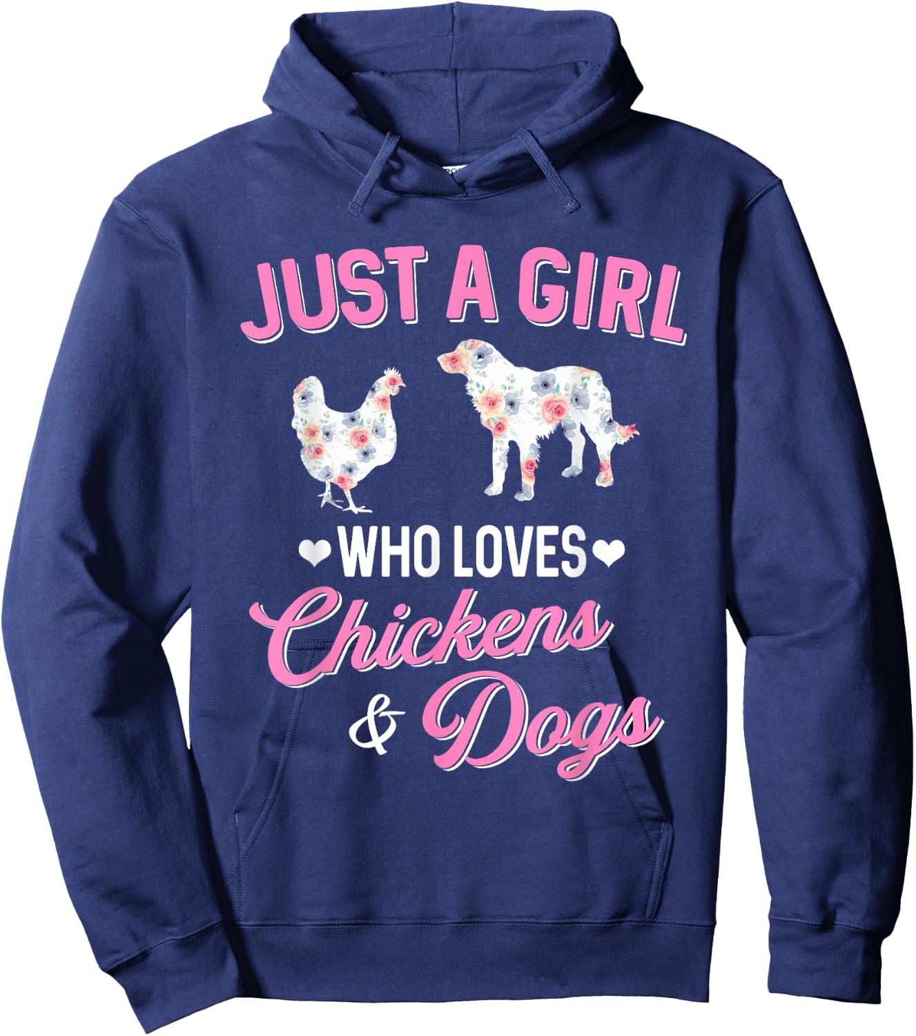 Just A Girl Who Loves Chickens Dog Lover Women Farmer Hoodie - Hoodie | Navy