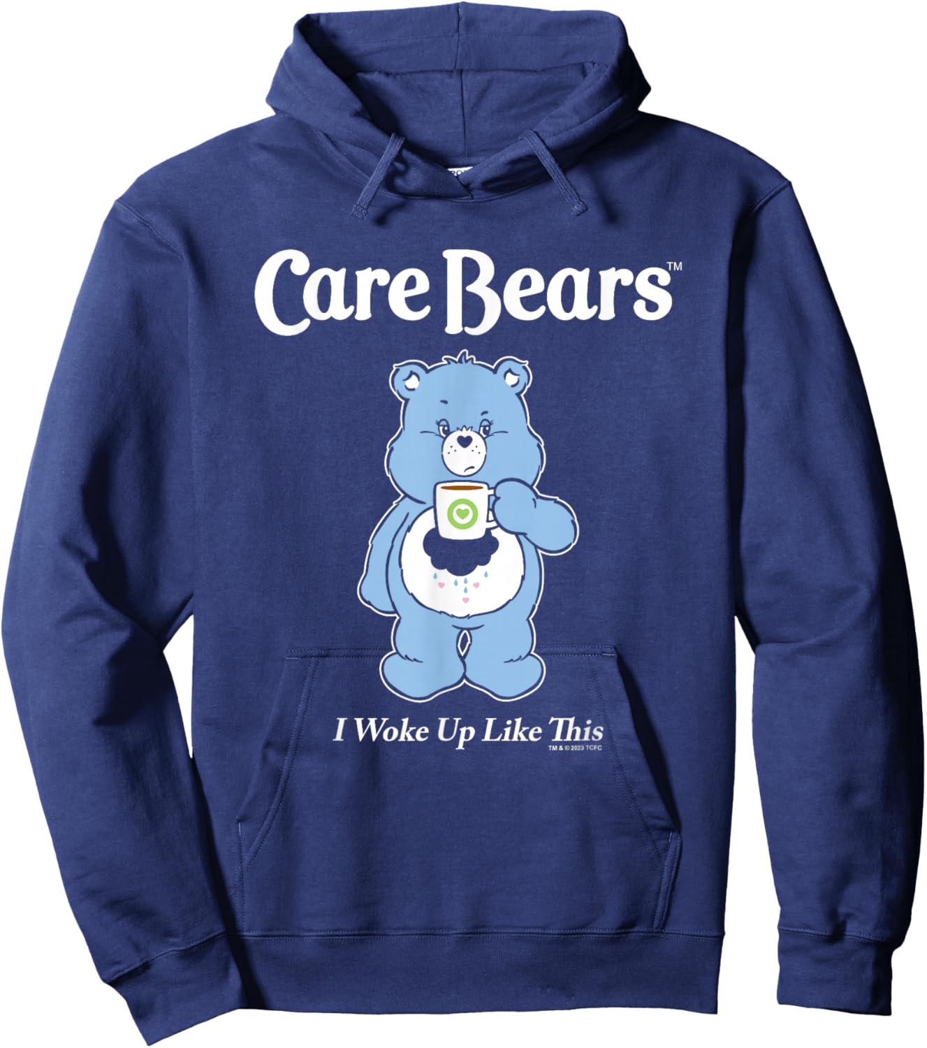 Care Bears Grumpy Bear I Woke Up Like This Big Chest Poster Hoodie - Hoodie | Navy