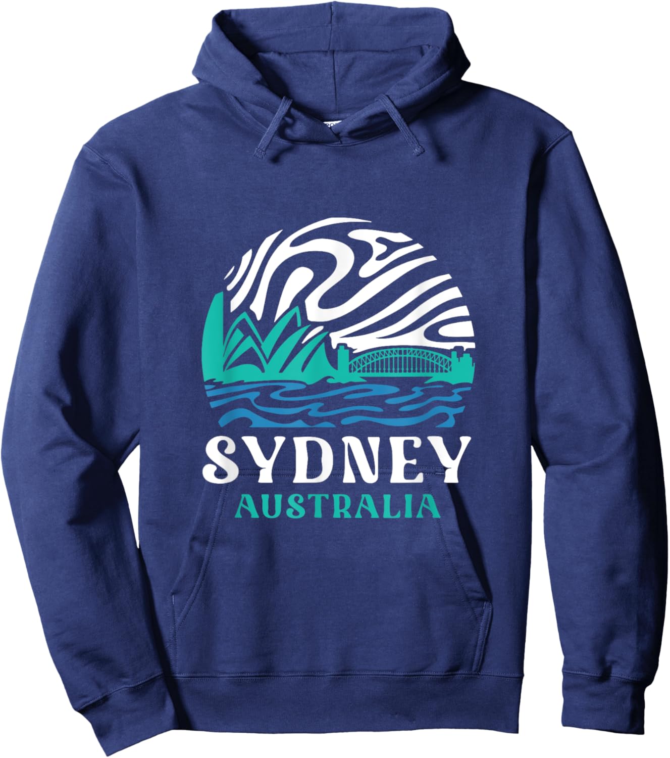 Vintage Retro Sydney Opera House Harbour Bridge Australia Hoodie - Hoodie | Navy