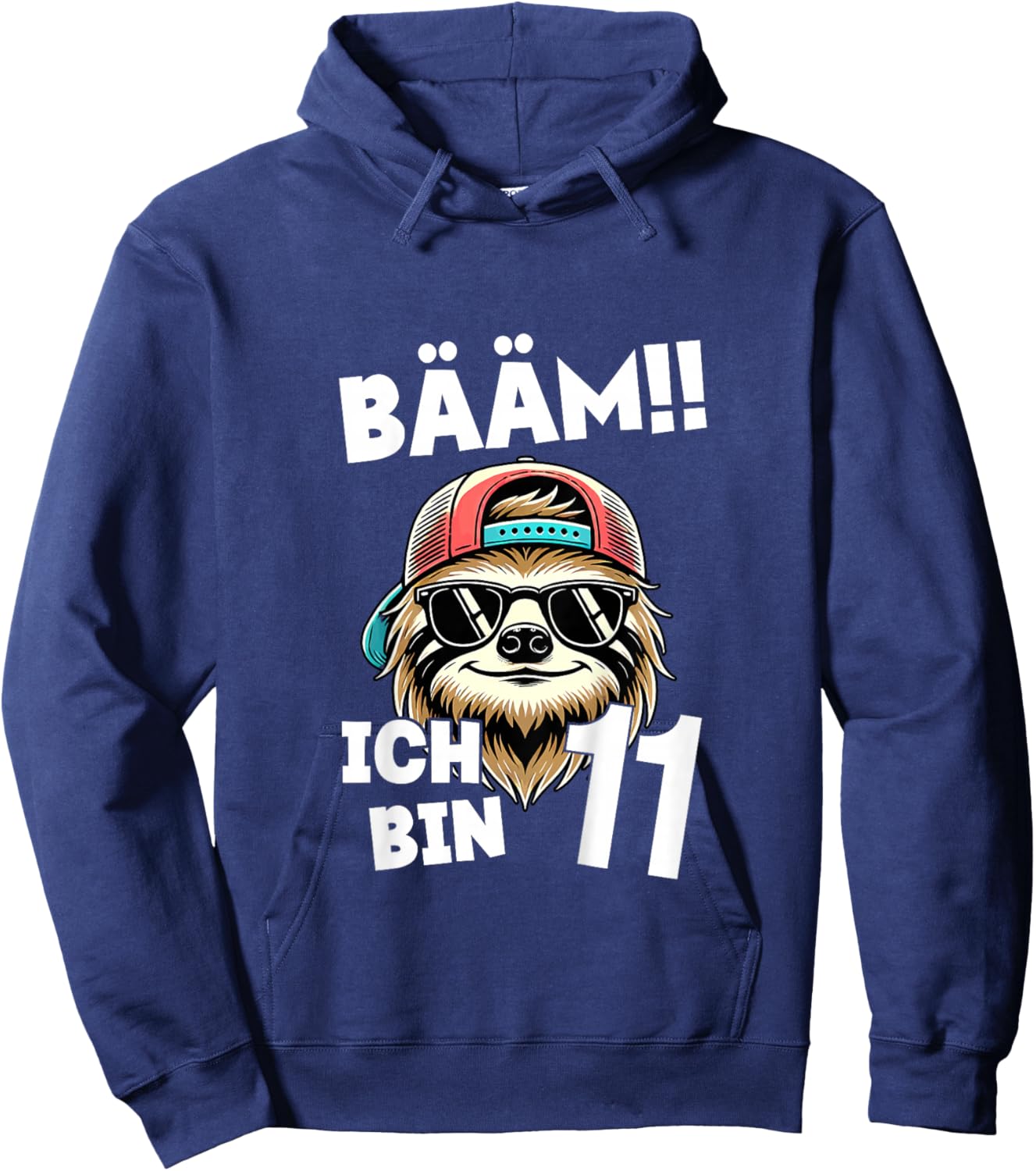 BÄÄM Ich Bin 11 Geburtstag Cooler Faultier Geburtstagsdeko Hoodie - Hoodie | Navy