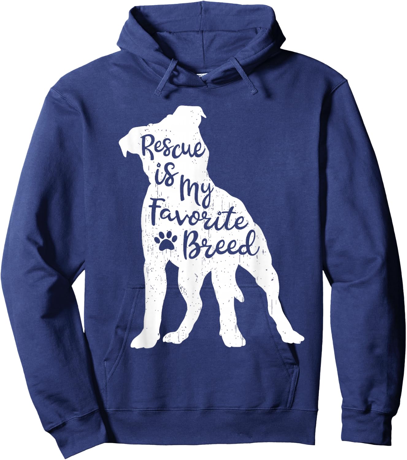 Rescue Is my Favorite Breed Pitbull Dog Lover Pit Bull Mom Hoodie - Hoodie | Navy