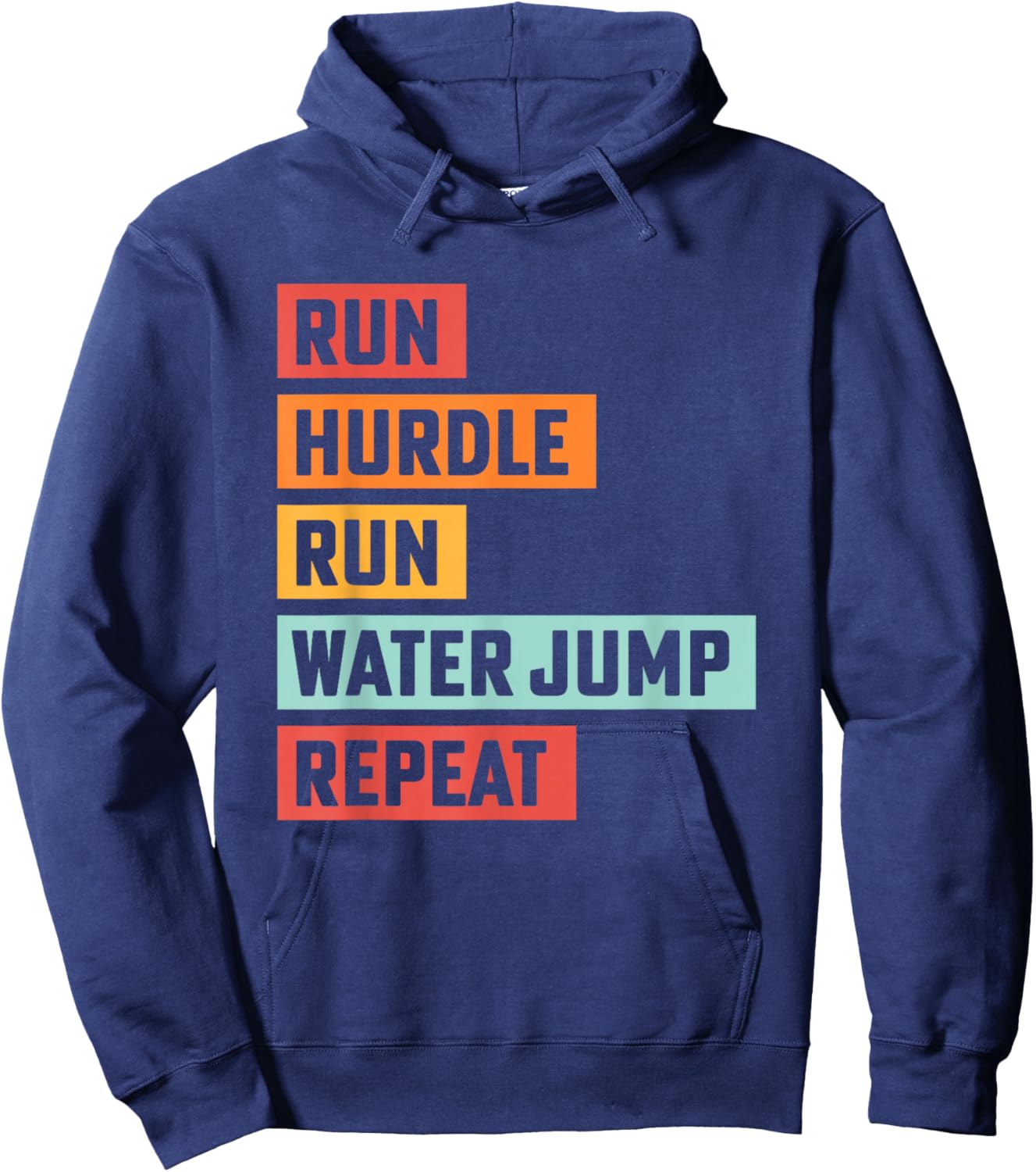 Steeplechase Track Run Hurdle Water Jump Track Coach Hoodie - Hoodie | Navy