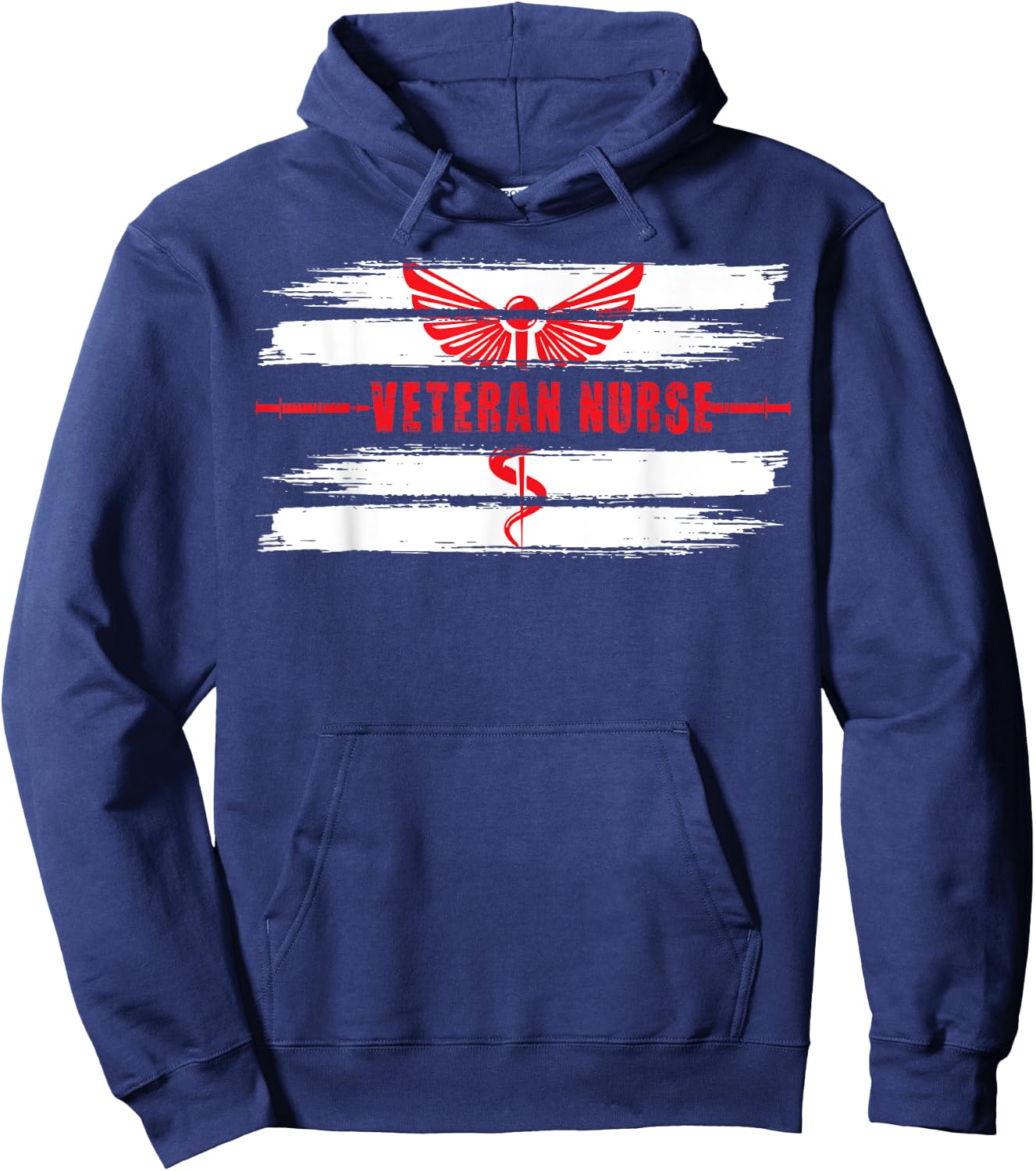 Proud Veteran Nurse Veteran Nursing Caduceus Hoodie - Hoodie | Navy