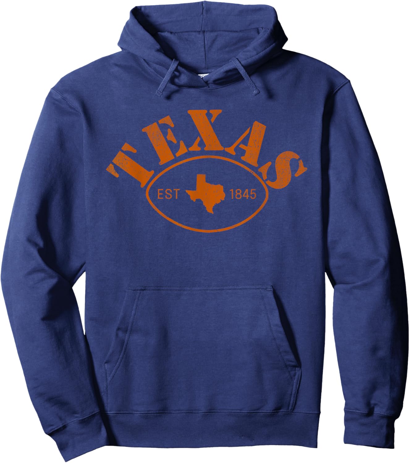 Vintage Texas Est 1845 The Lone Star State Distressed Hoodie - Hoodie | Navy