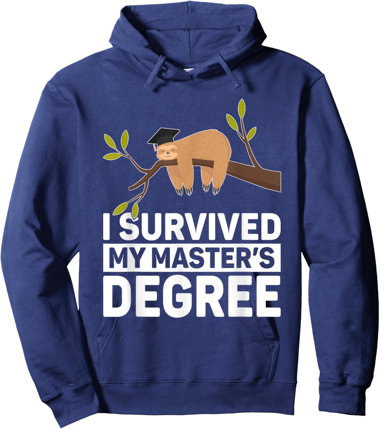 Masters Degree Sloth For MBA Education Men Women Graduation Hoodie - Hoodie | Navy