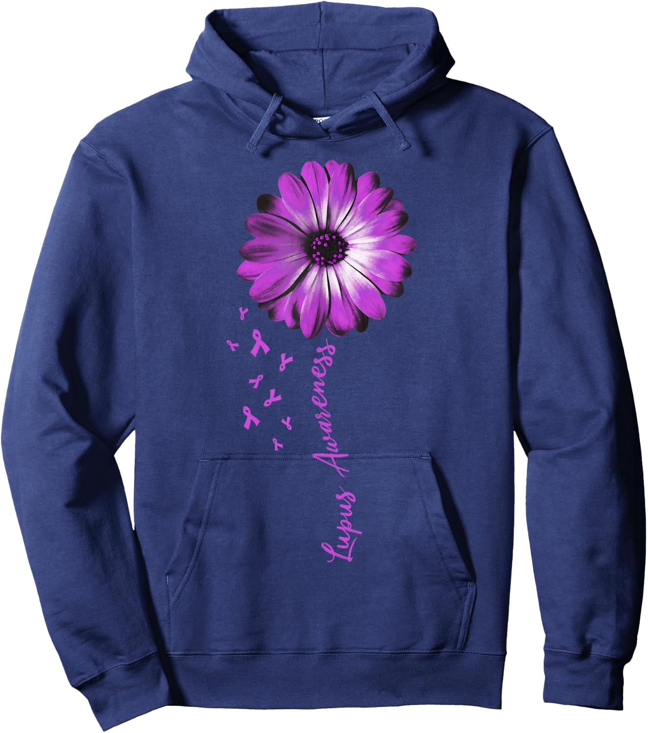 Daisy Flower Lupus Awareness Gifts Hoodie - Hoodie | Navy
