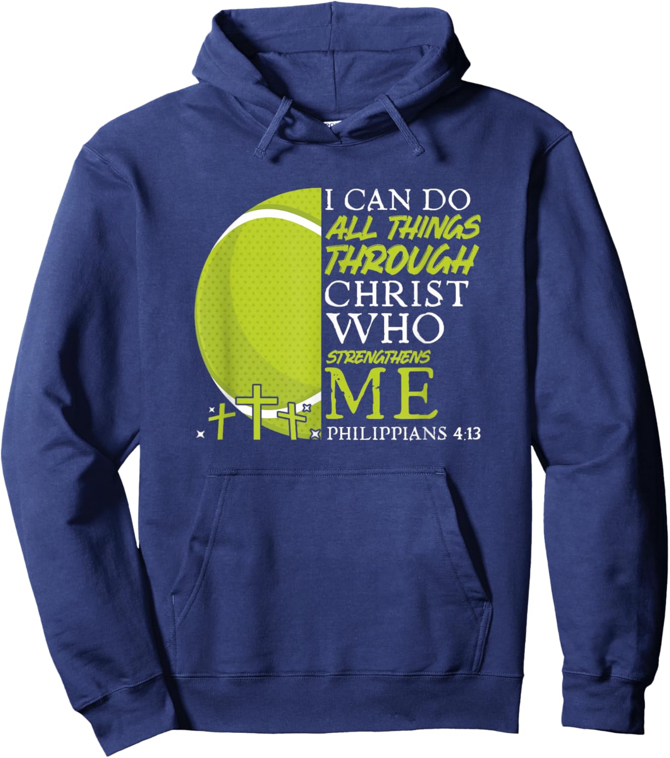 Can Do All Things Tennis Player Christian Bible Verse Hoodie - Hoodie | Navy