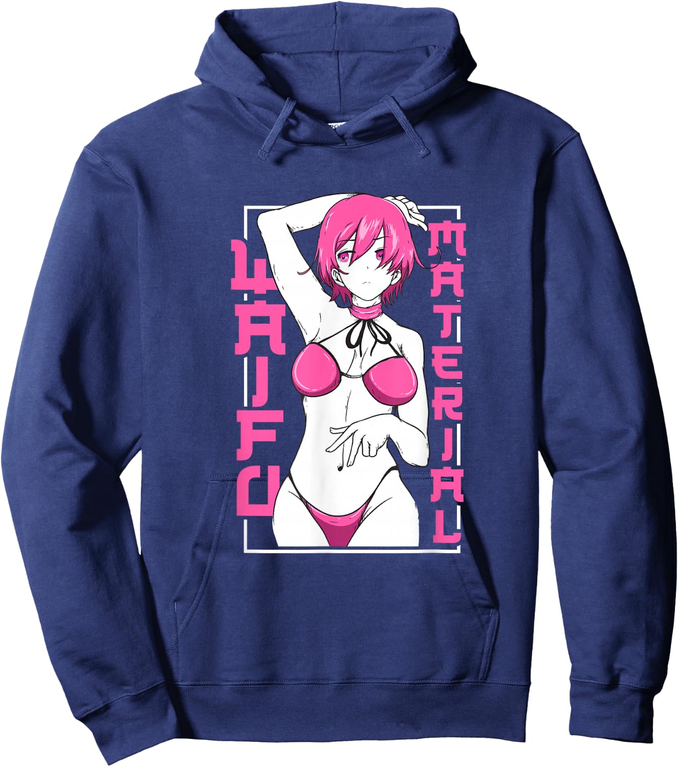 Japanese Anime Shirt Waifu Sexy Anime Girl Anime Lovers Weeb Hoodie - Hoodie | Navy