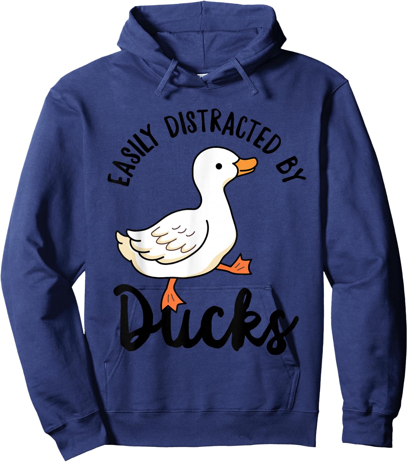 Easily Distracted by Ducks Cute Walking Duck for Kids Hoodie - Hoodie | Navy