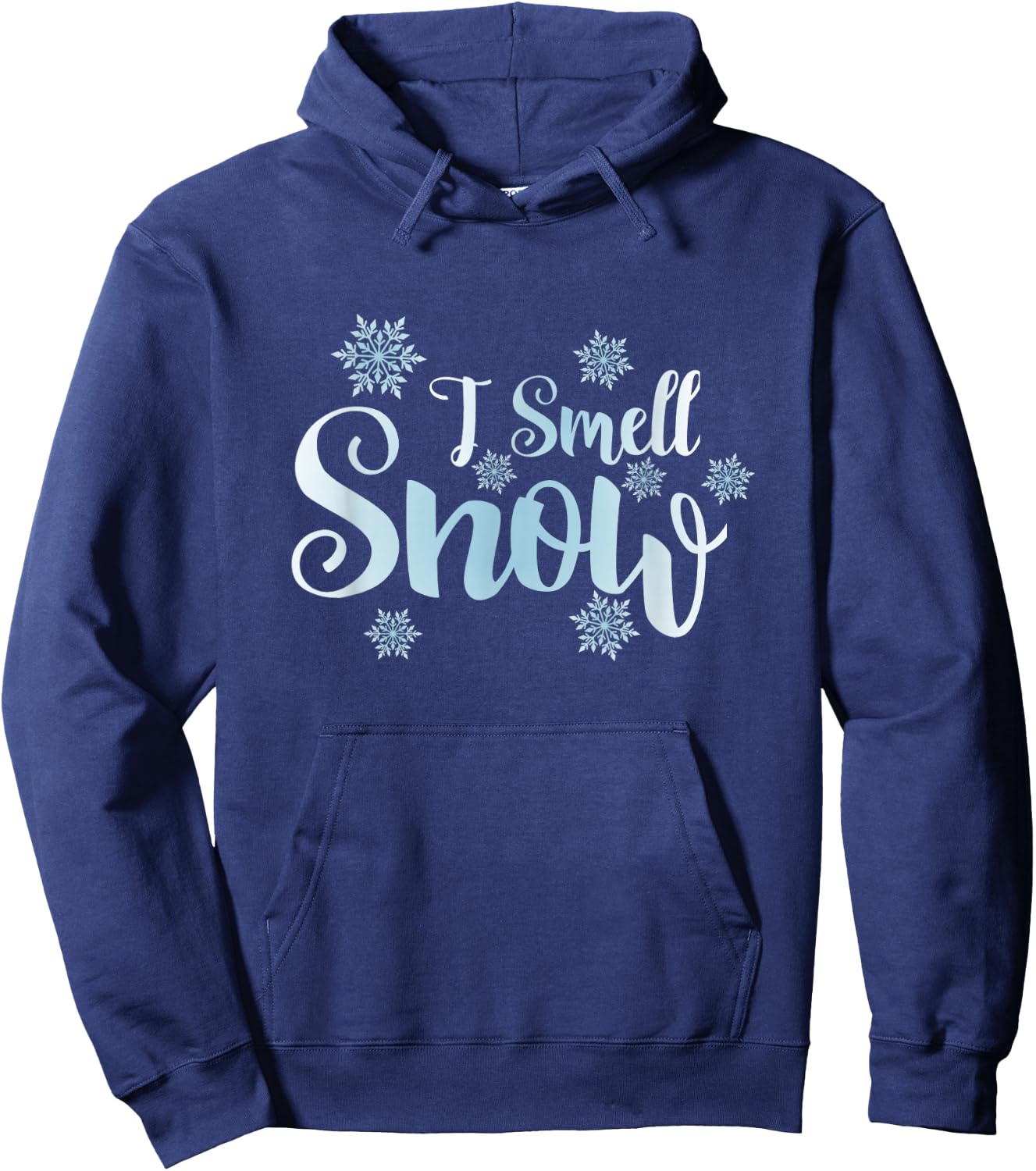 i smell snow, cute snowflakes snowy Winter holiday christmas Hoodie - Hoodie | Navy