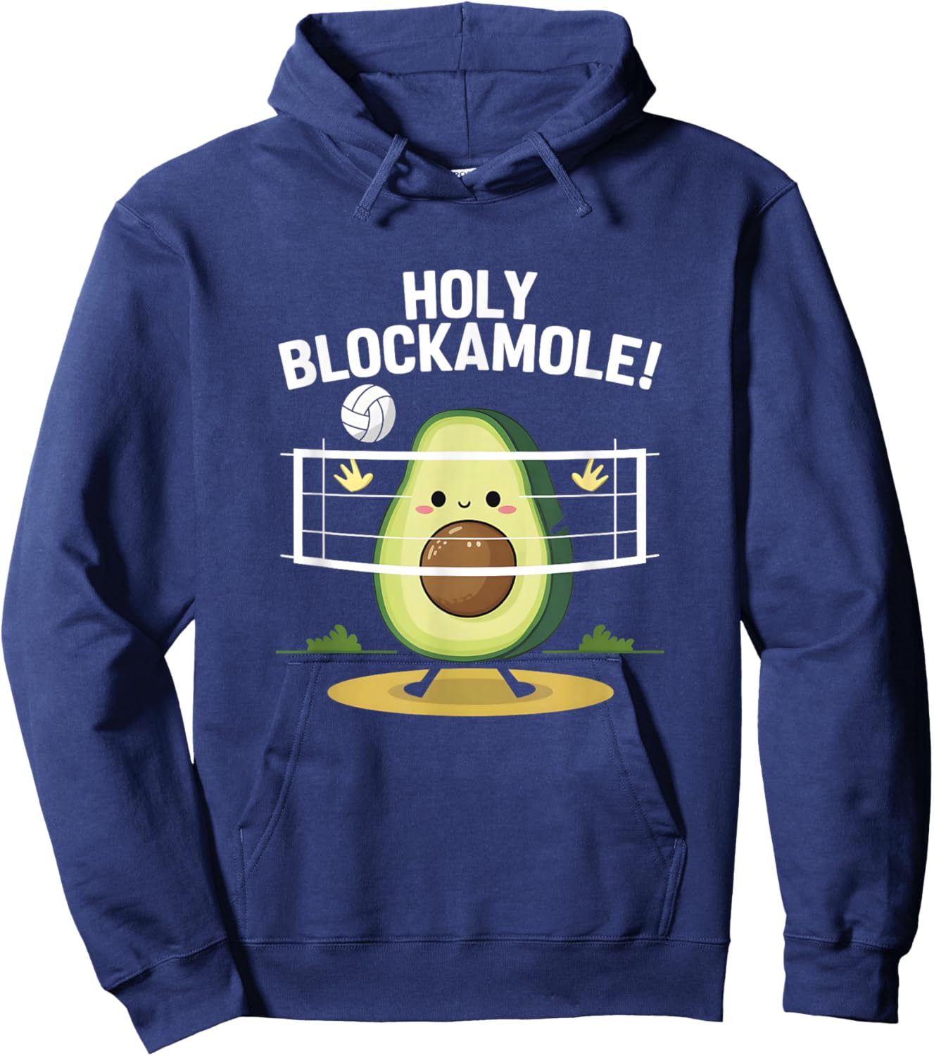 Holy Blockamole! Avocado Volleyball Fun Hoodie - Hoodie | Navy