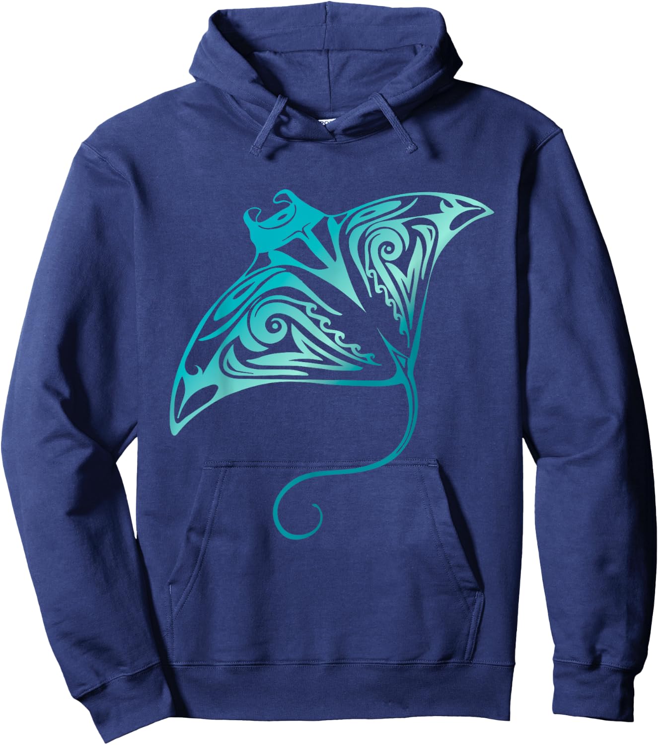 Hawaii Tribal Manta Ray Hawaiian Shirt Shark Lover Hoodie - Hoodie | Navy