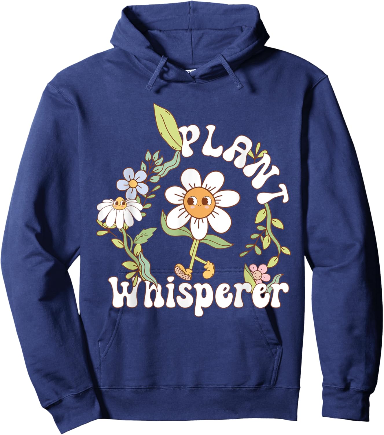 Plant Whisperer Groovy sunflower Funny Gardener lover Hoodie - Hoodie | Navy