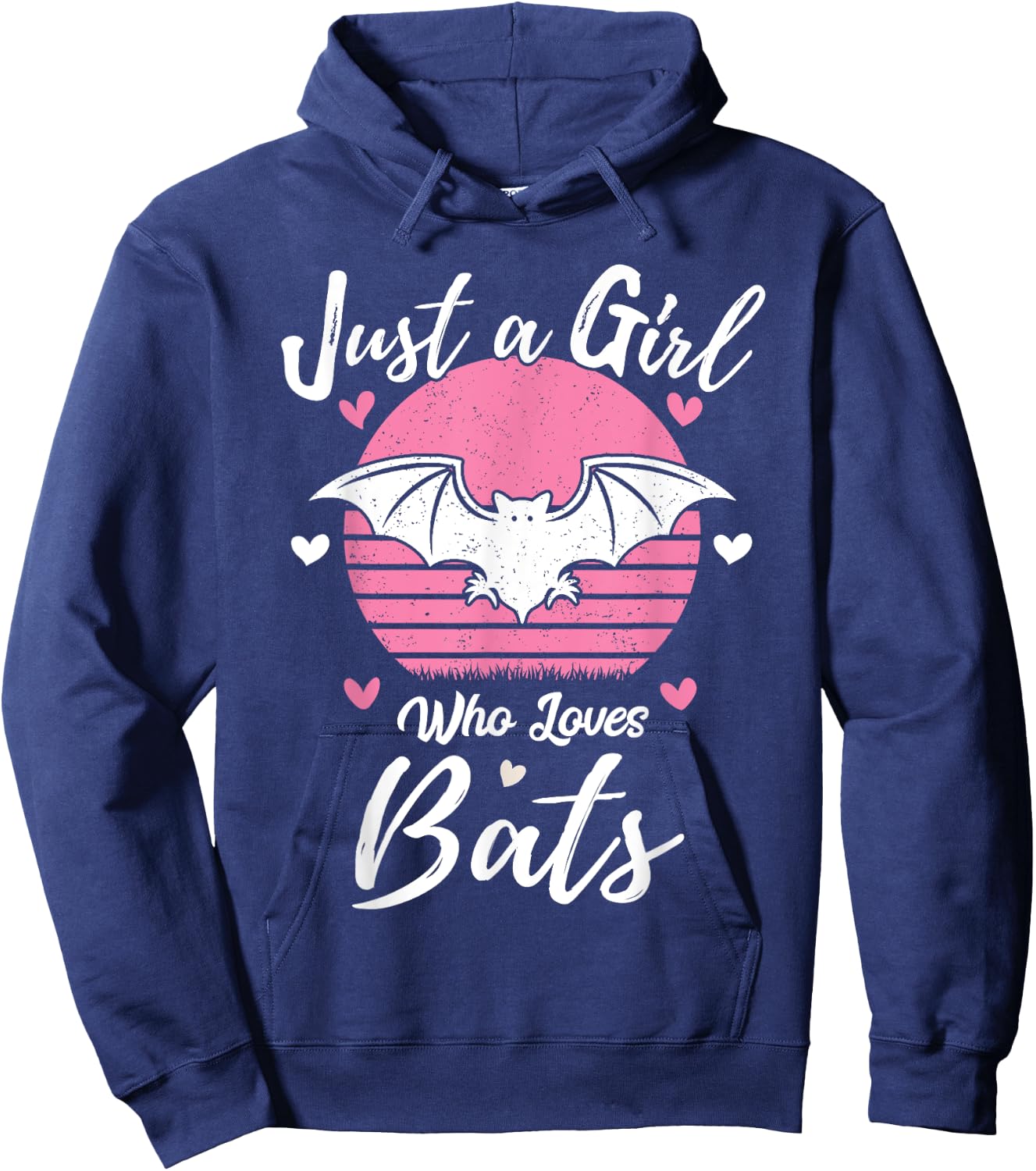 Women Girls Bat Lover Gift Just A Girl Who Loves Bats Hoodie - Hoodie | Navy