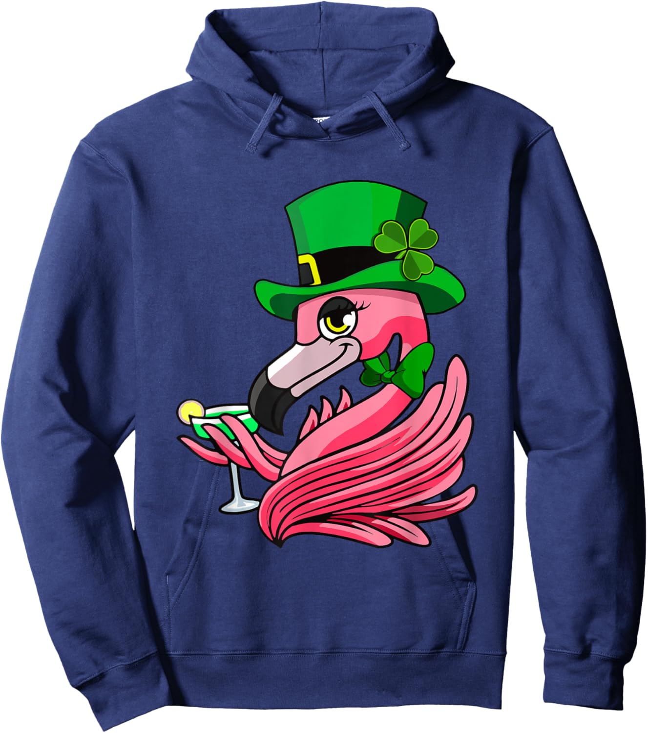Irish Flamingo leprechaun Funny St Patrick's Day Hoodie - Hoodie | Navy