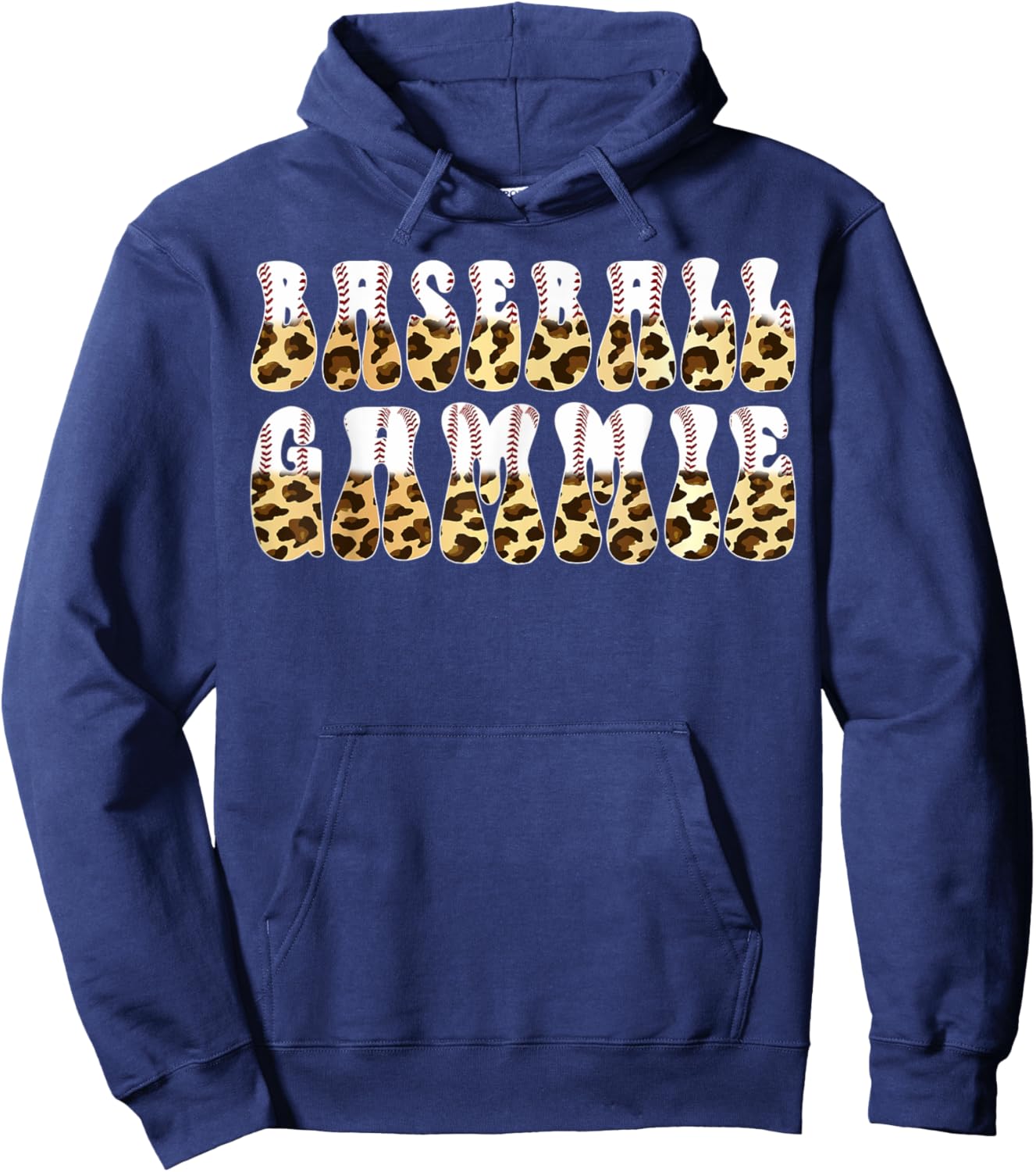 Groovy Softball Baseball Gammie Leopard Family Matching Hoodie - Hoodie | Navy