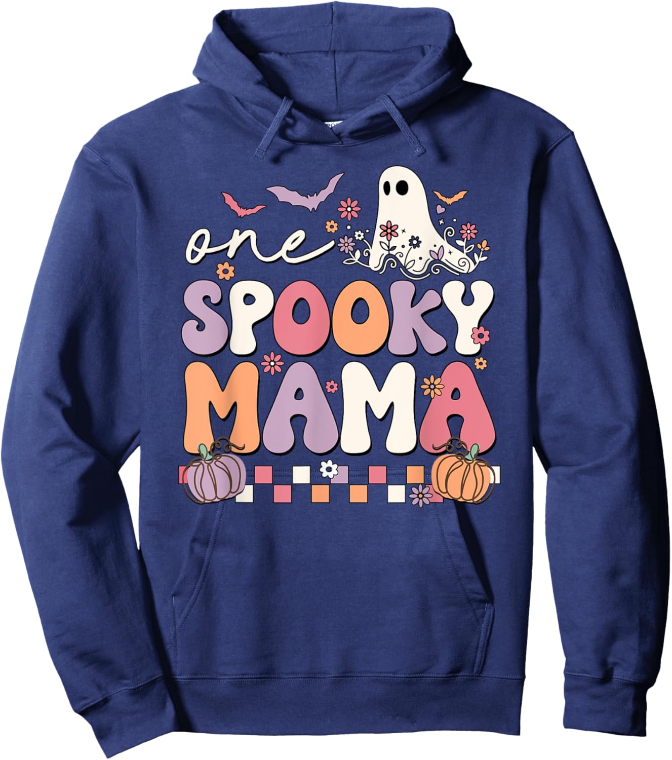 One Spooky Mama Halloween Spooky Ghost Hoodie - Hoodie | Navy