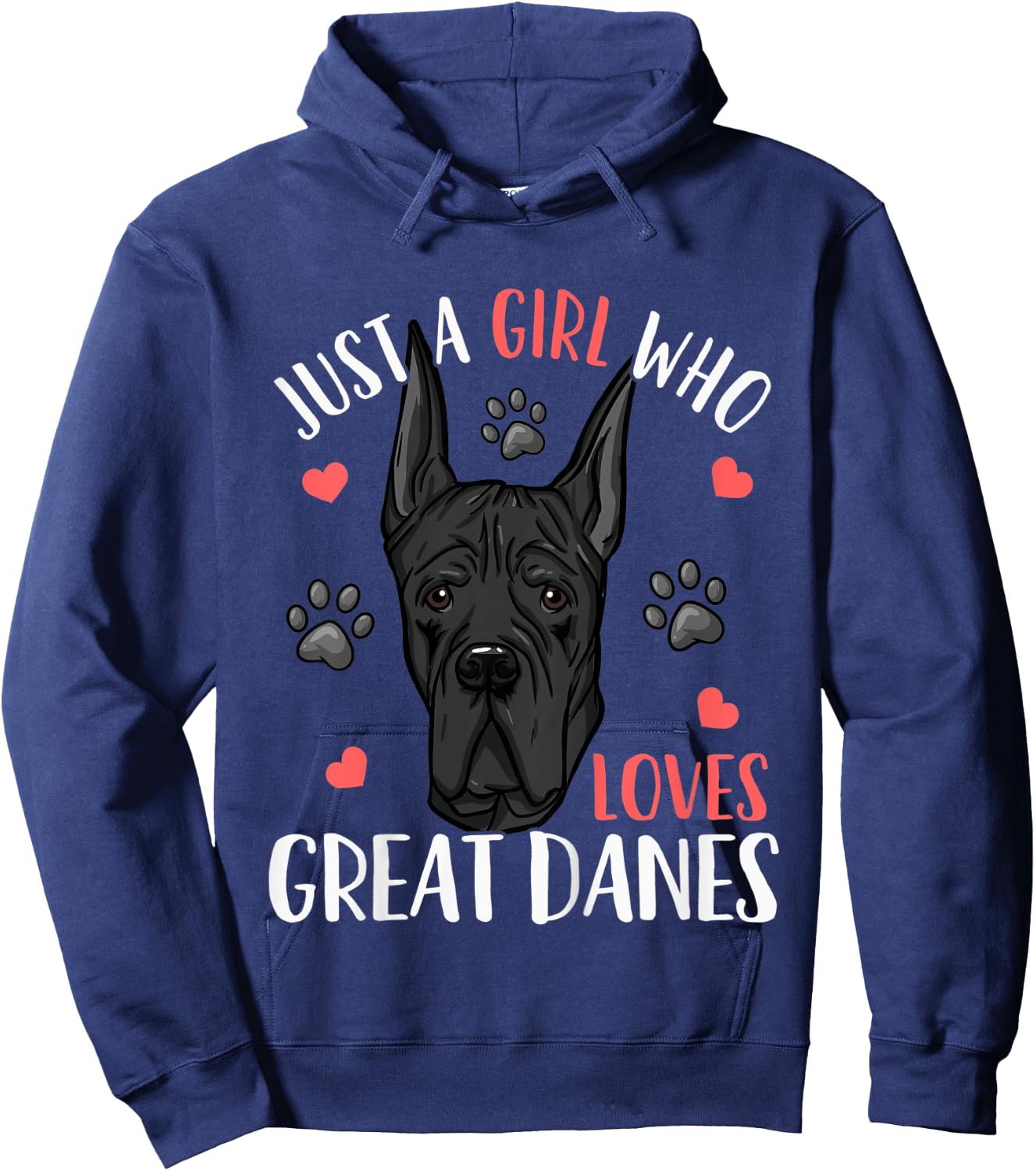 Kids Great Dane Just A Girl Who Loves Great Danes Gift Hoodie - Hoodie | Navy