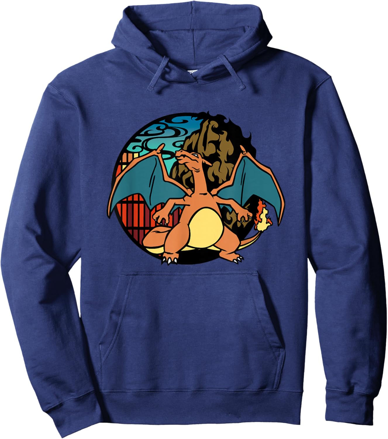 Pokémon Epic Charizard Ready to Fight Big Chest Badge Logo Hoodie - Hoodie | Navy
