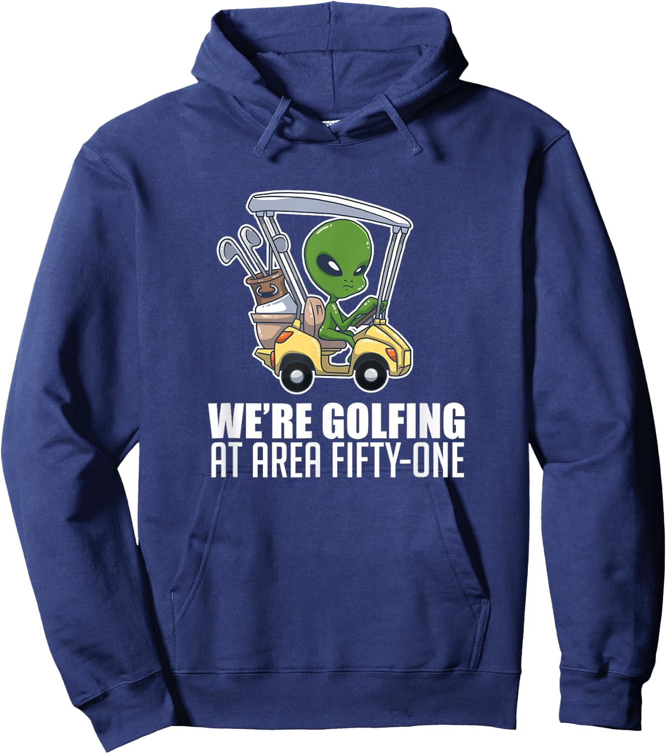 Golfing At Area Fifty One Golf Player Lover Alien Hoodie - Hoodie | Navy