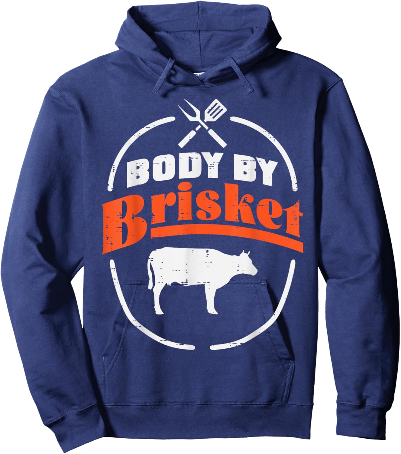 Body By Brisket Funny Bbq Barbecue Meat Grill Men Women Kids Hoodie - Hoodie | Navy