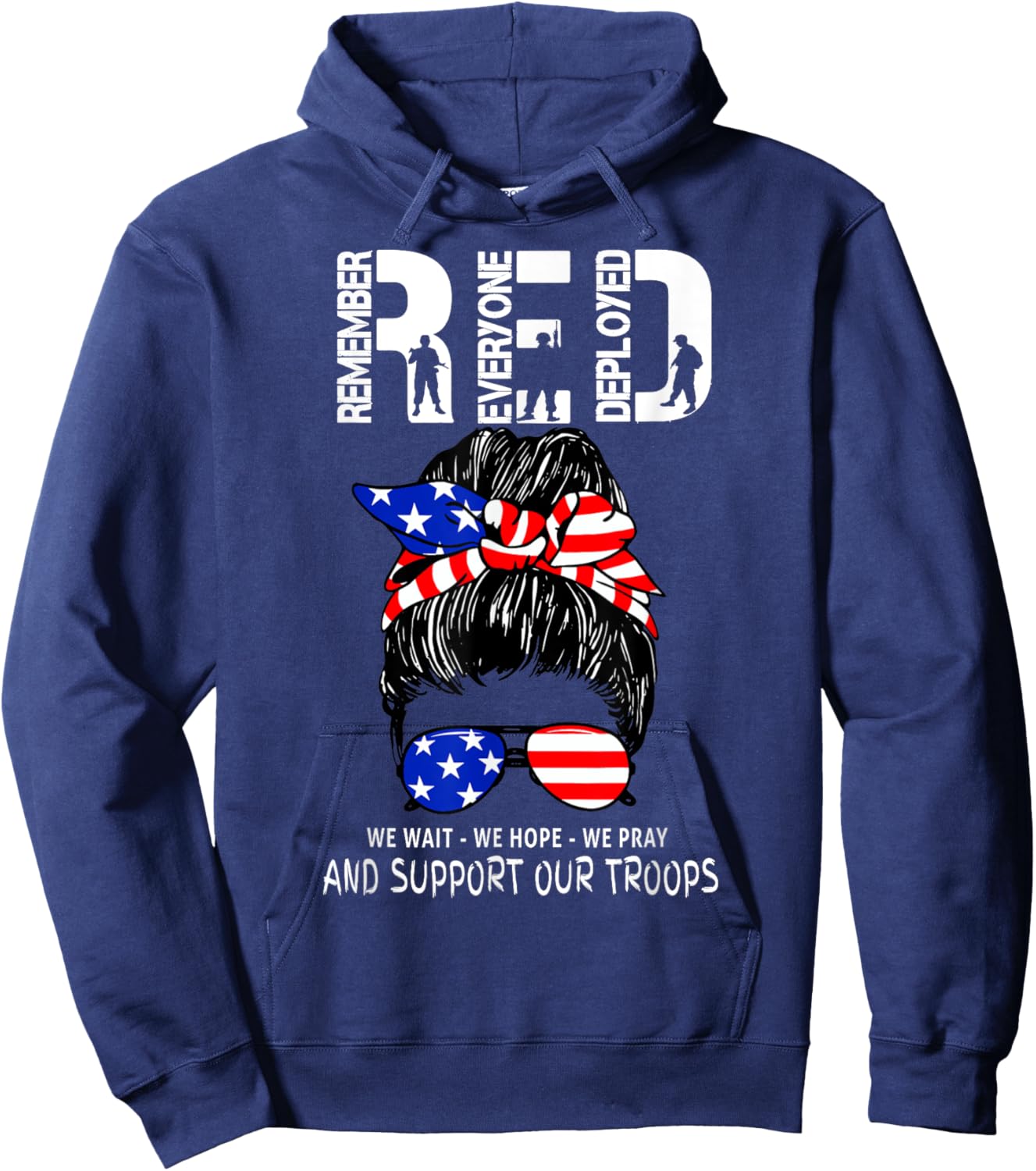 Red Friday Military Support - Remember Everyone Deployed Hoodie - Hoodie | Navy