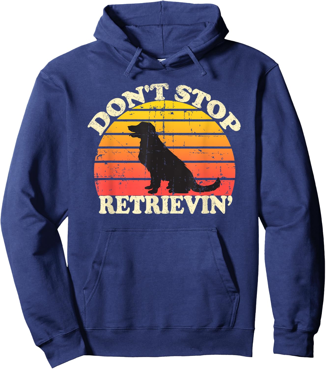 Don't Stop Retrieving Retro Golden Retriever Mom Dad Hoodie - Hoodie | Navy