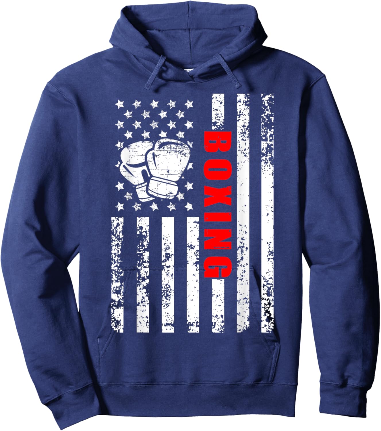 American Flag Boxing Patriotic Boxing Hoodie - Hoodie | Navy